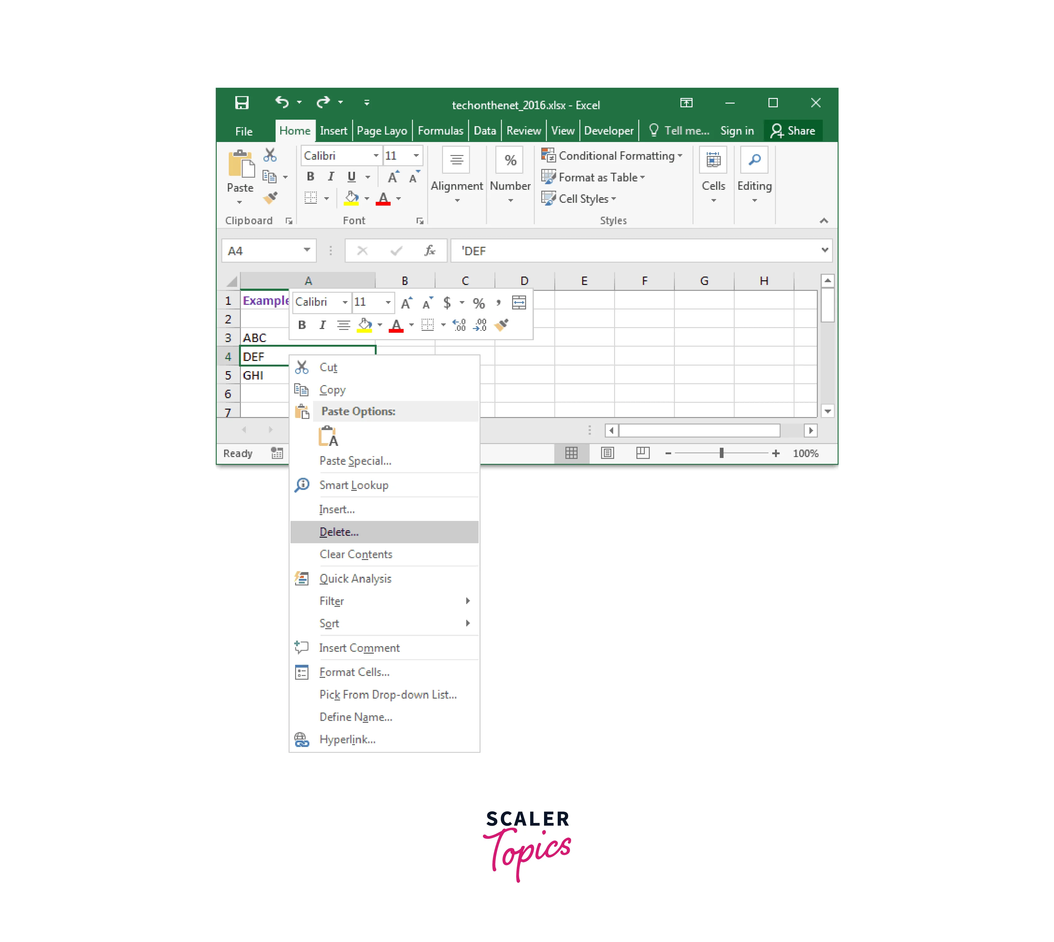 How To Add And Delete Rows And Columns In Excel Scaler Topics