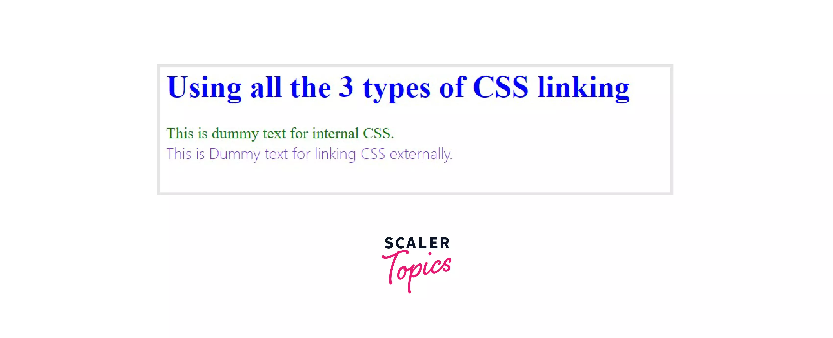 Adding All The Three Types of CSS example