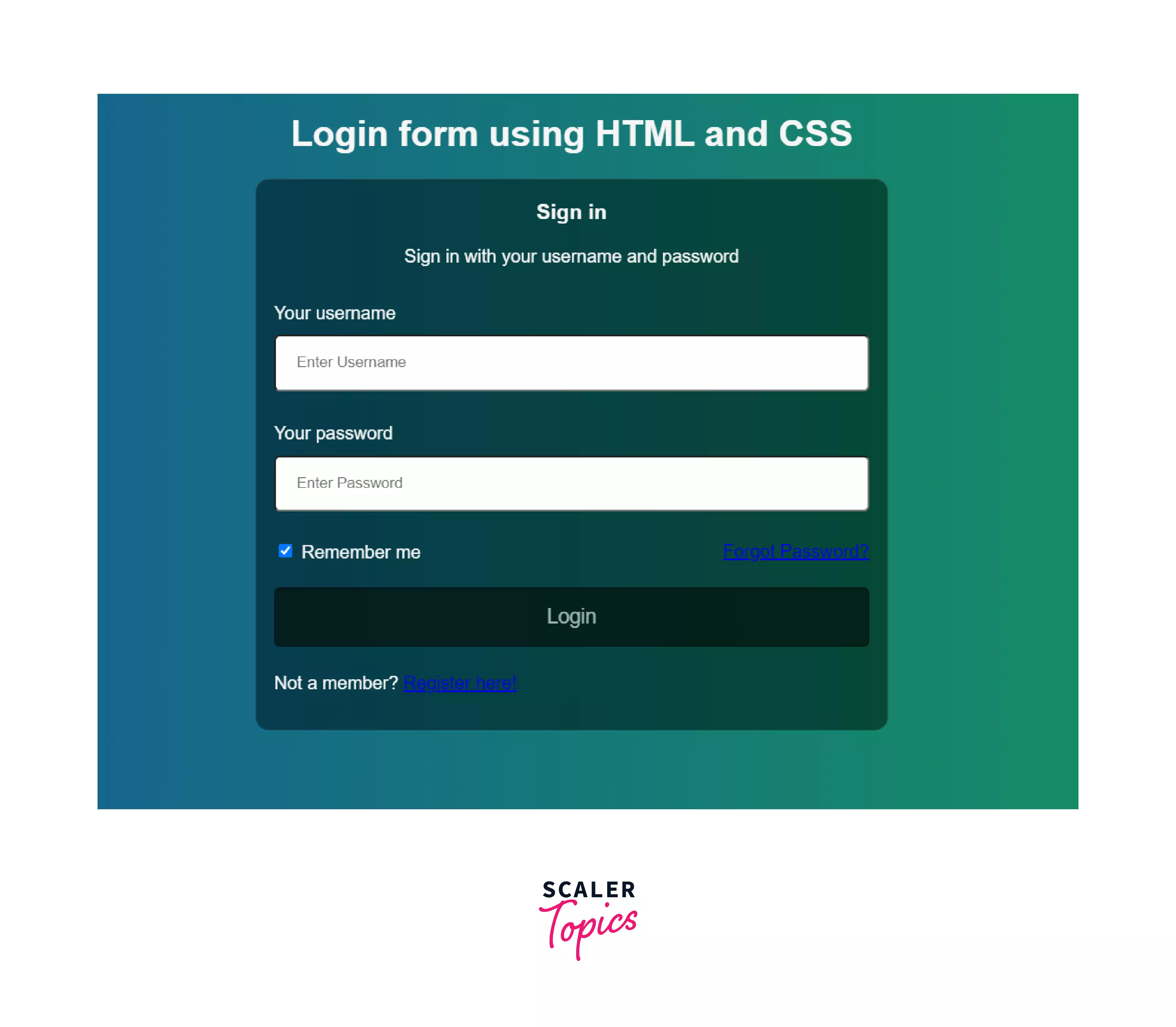 another style of the login page with CSS
