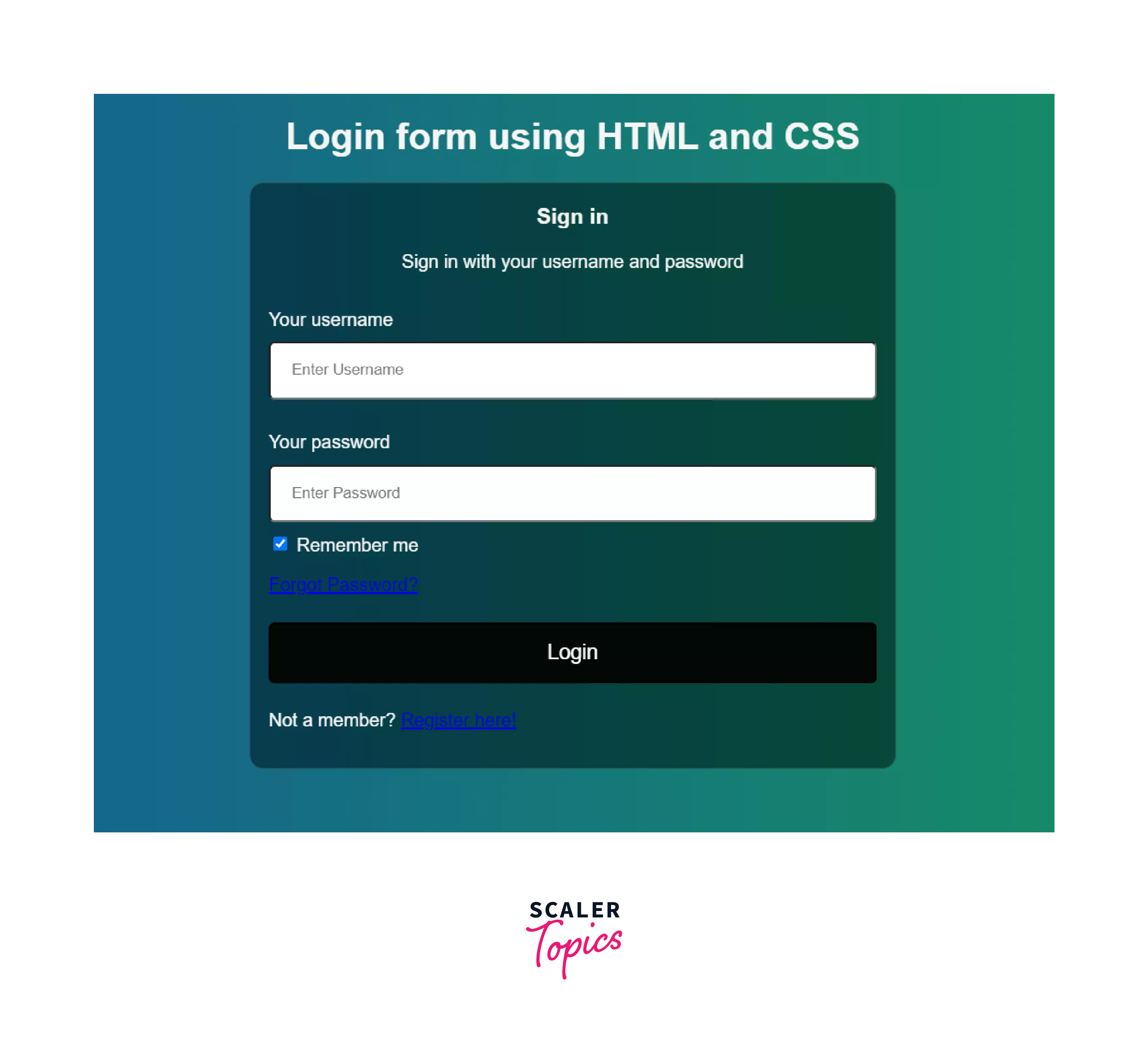 another Styling the login page with CSS