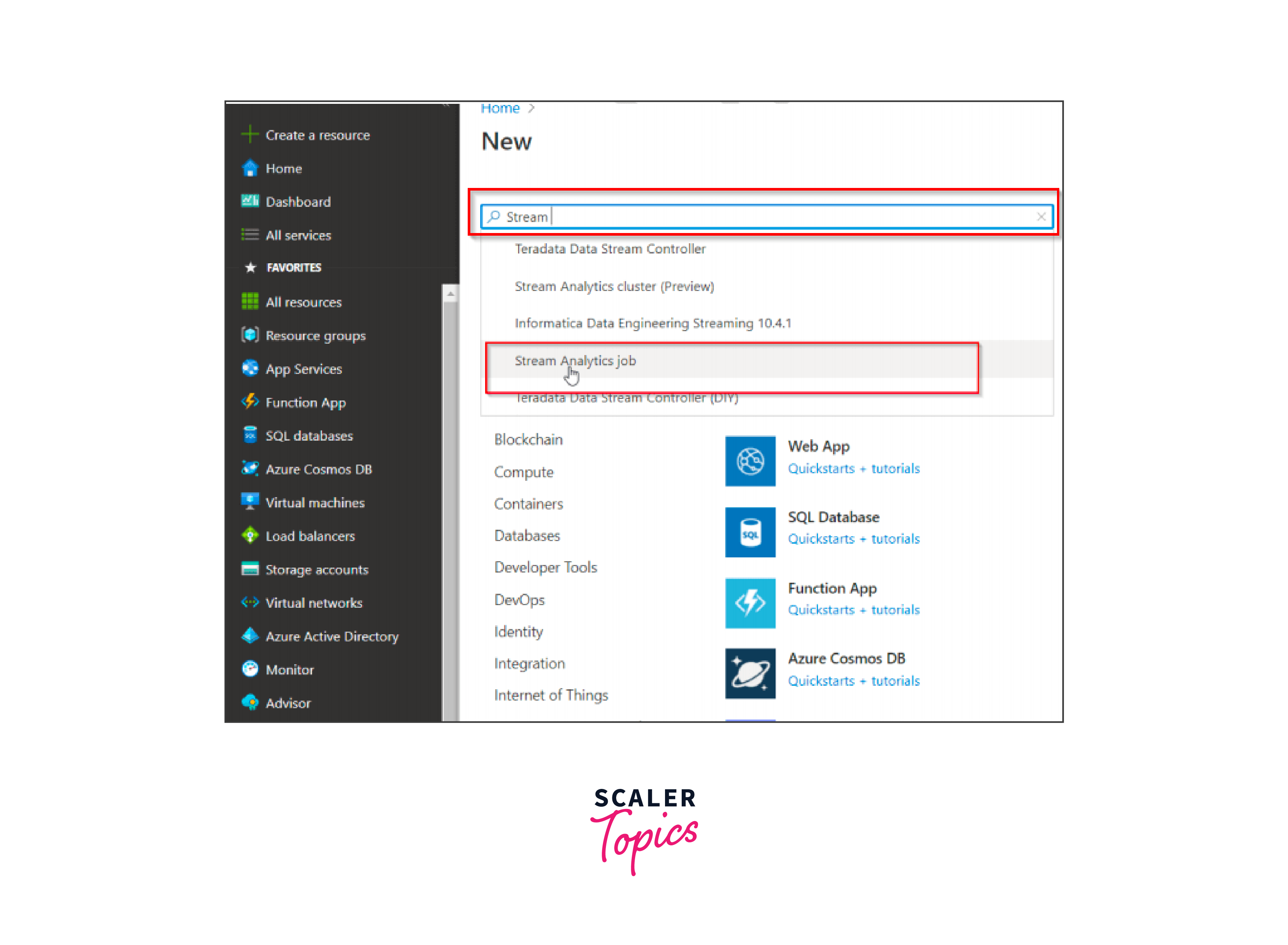 steps to create a stream analytics job with azure portal