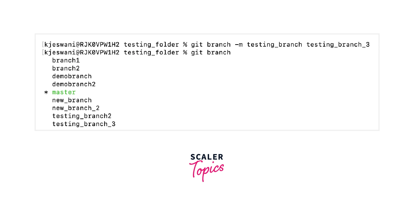 Git Rename Branch Scaler Topics