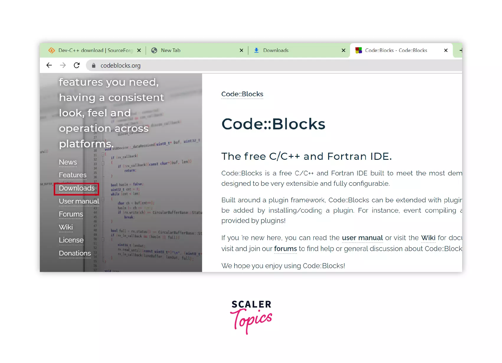code block page