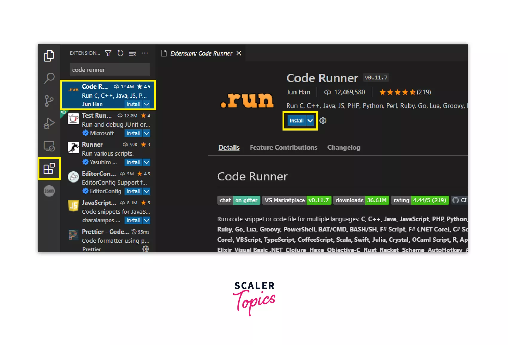 code runner extension