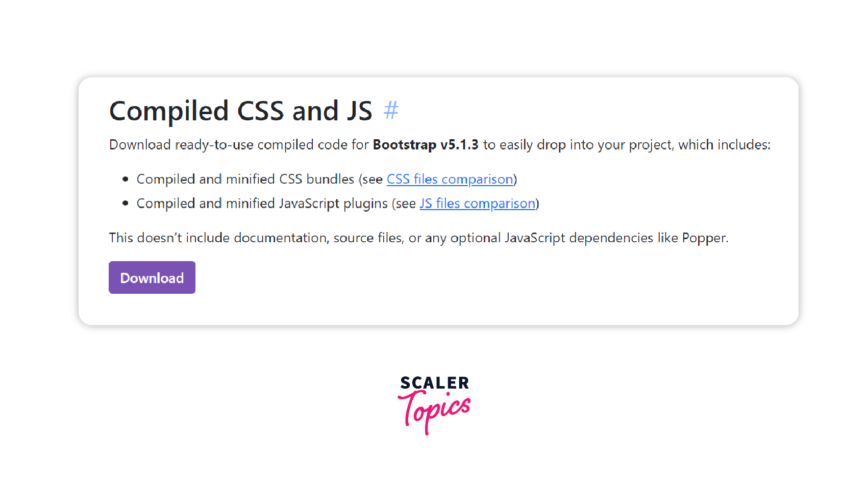 compiled css and js section