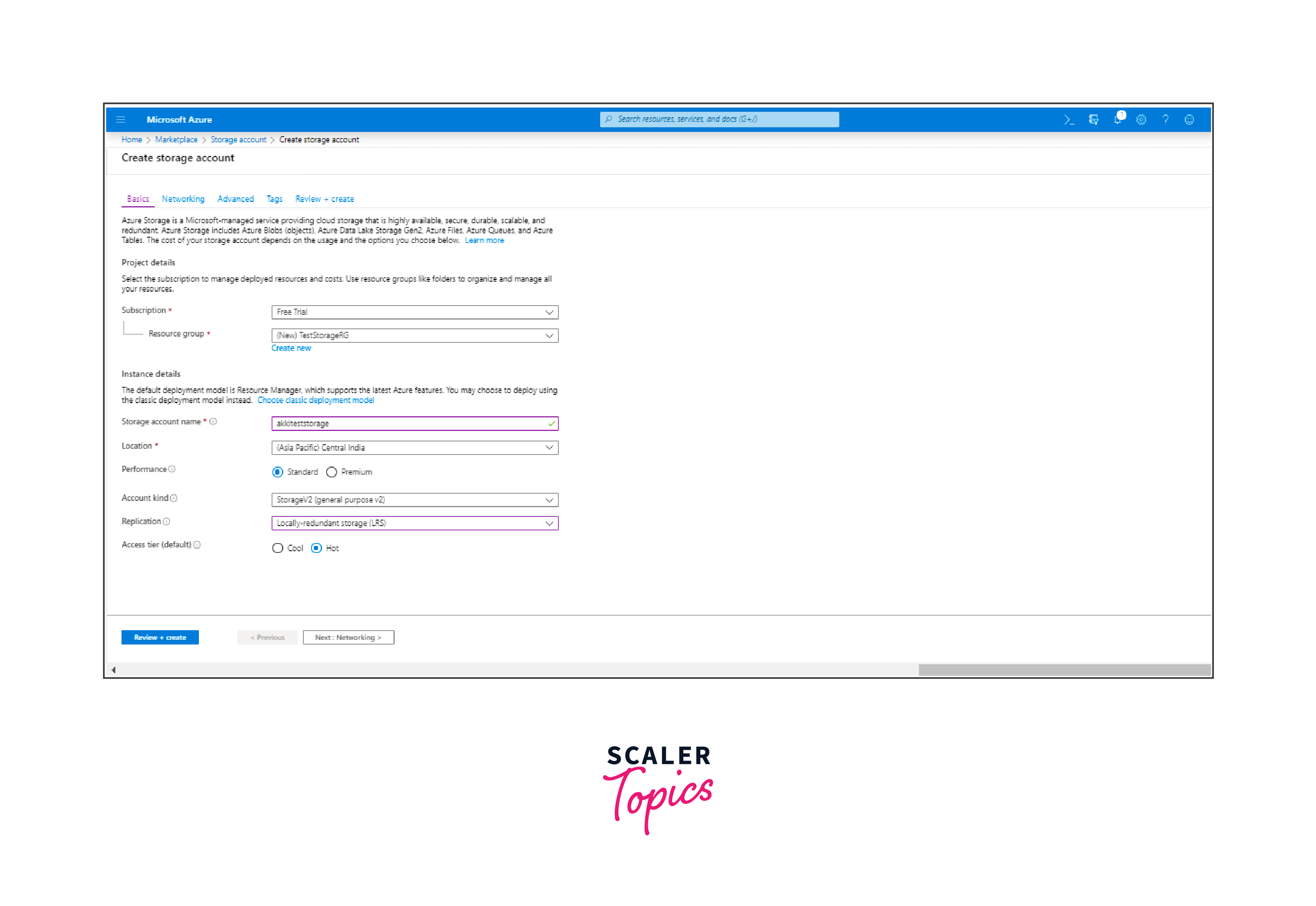 configure azure basic settings