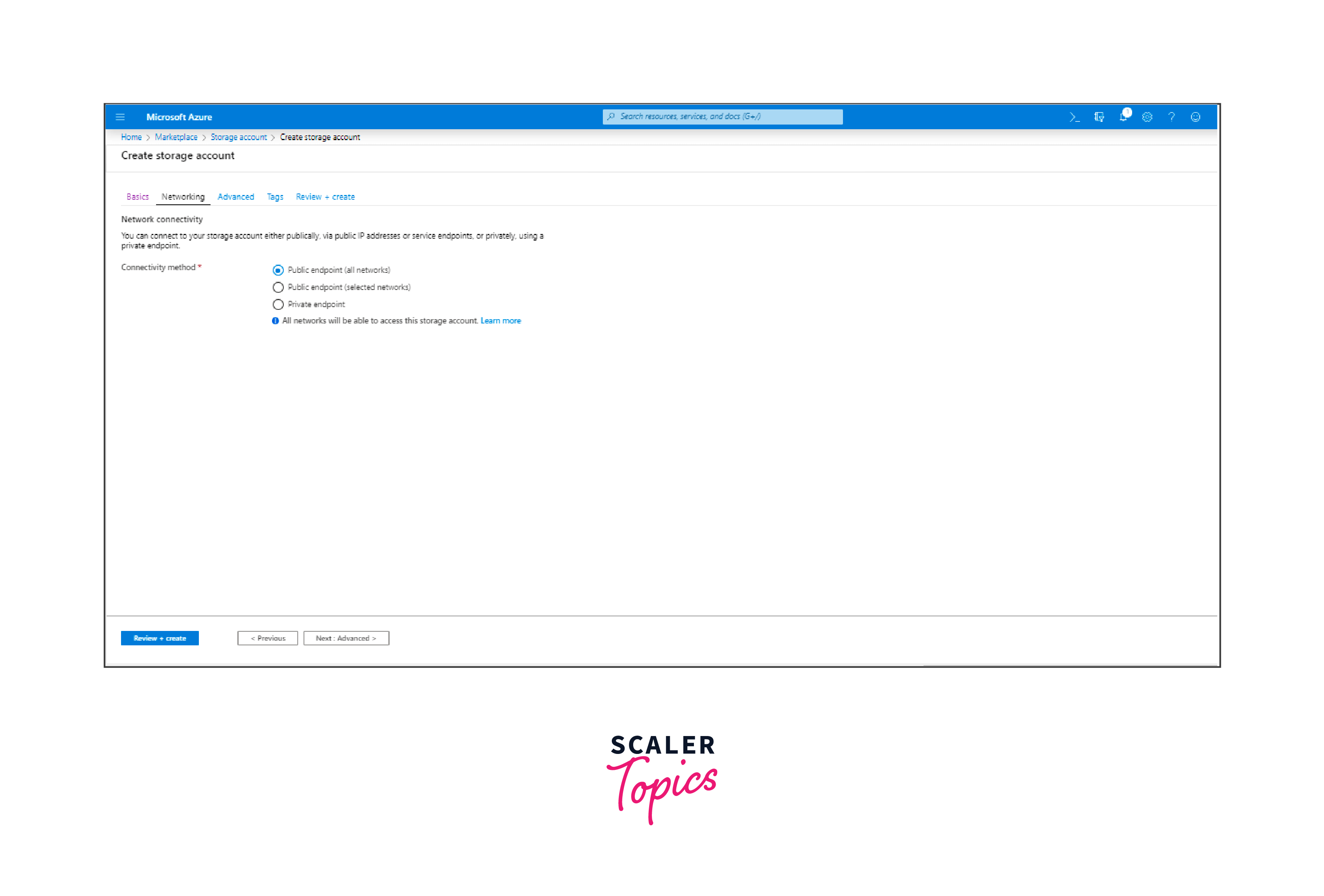 configure azure networking settings