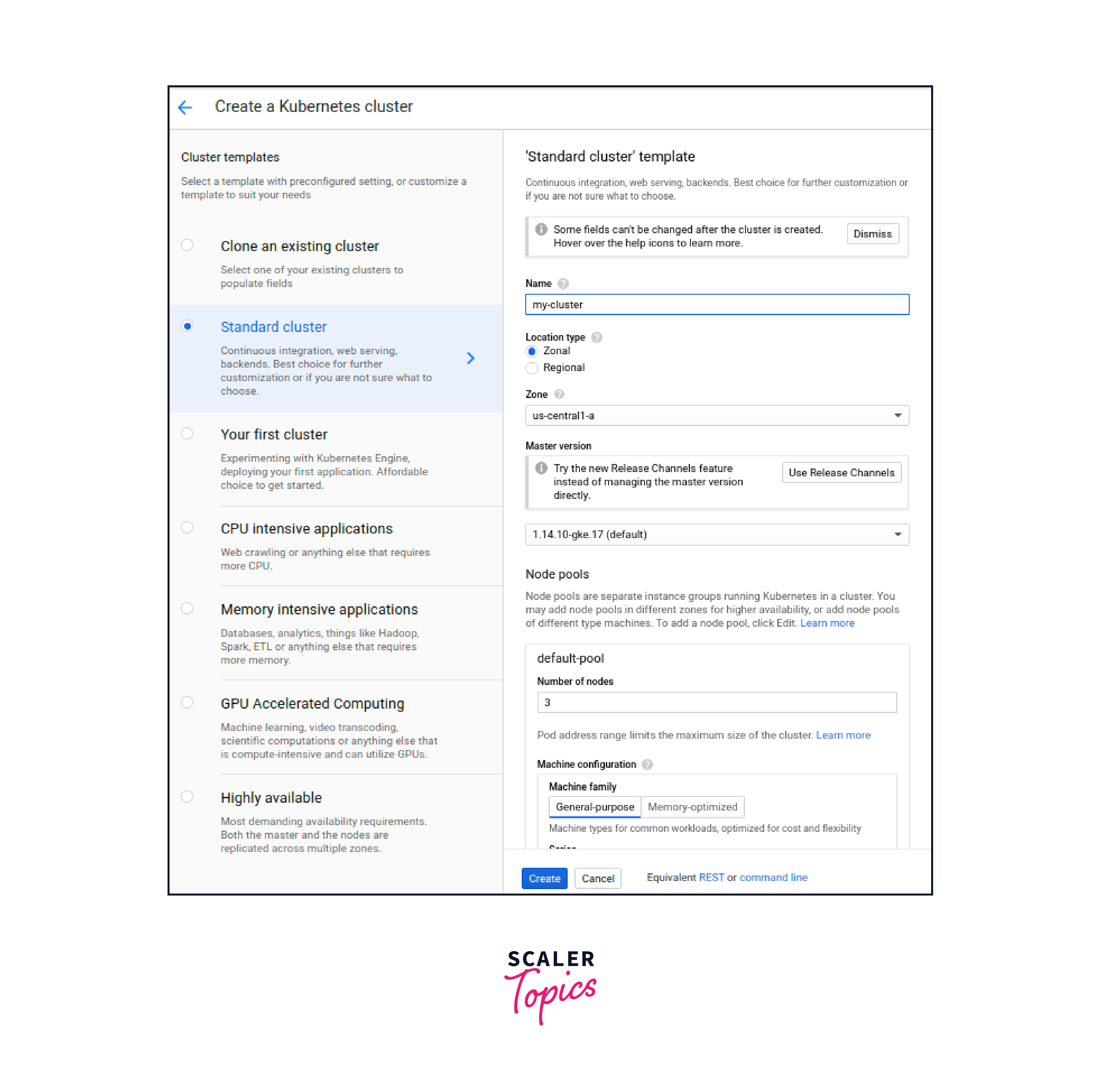 create a kubernetes cluster