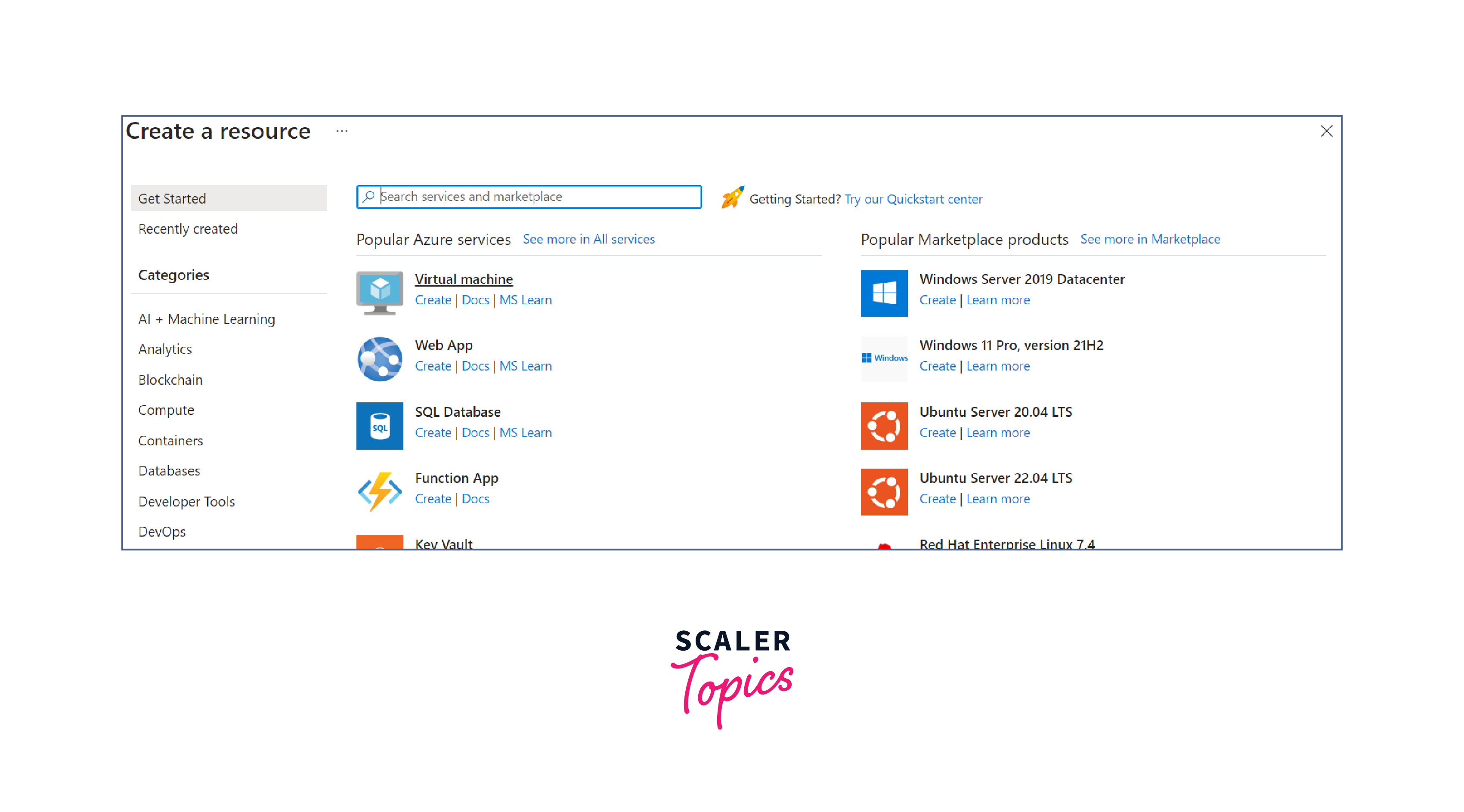 create resources on azure portal