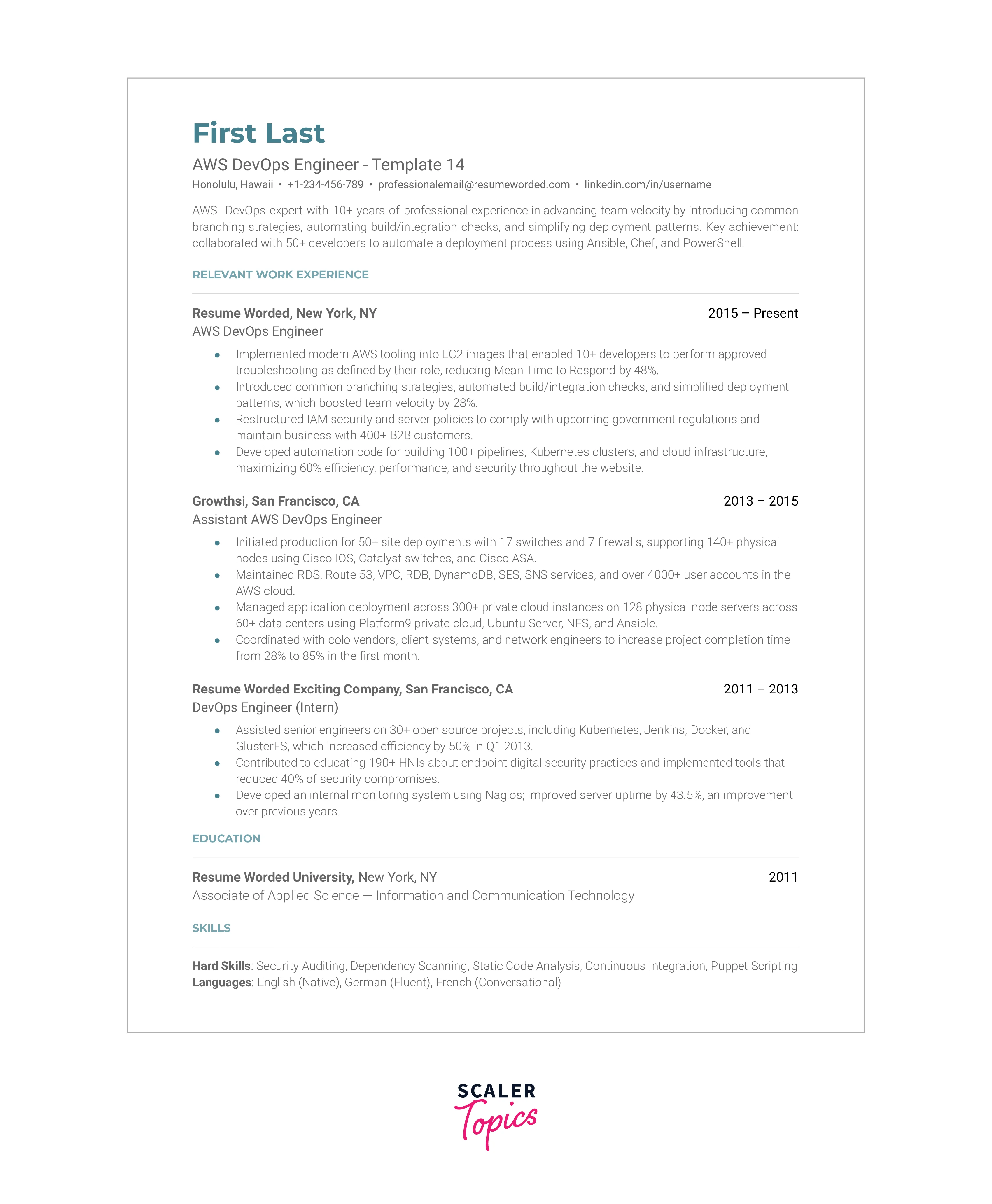 DevOps Resume Samples