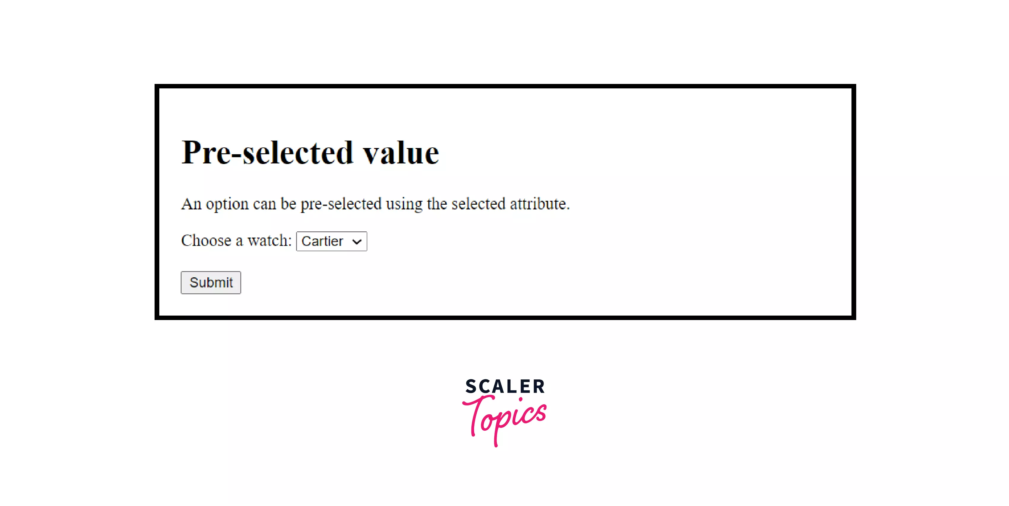 DropDown in HTML with Preselected Value