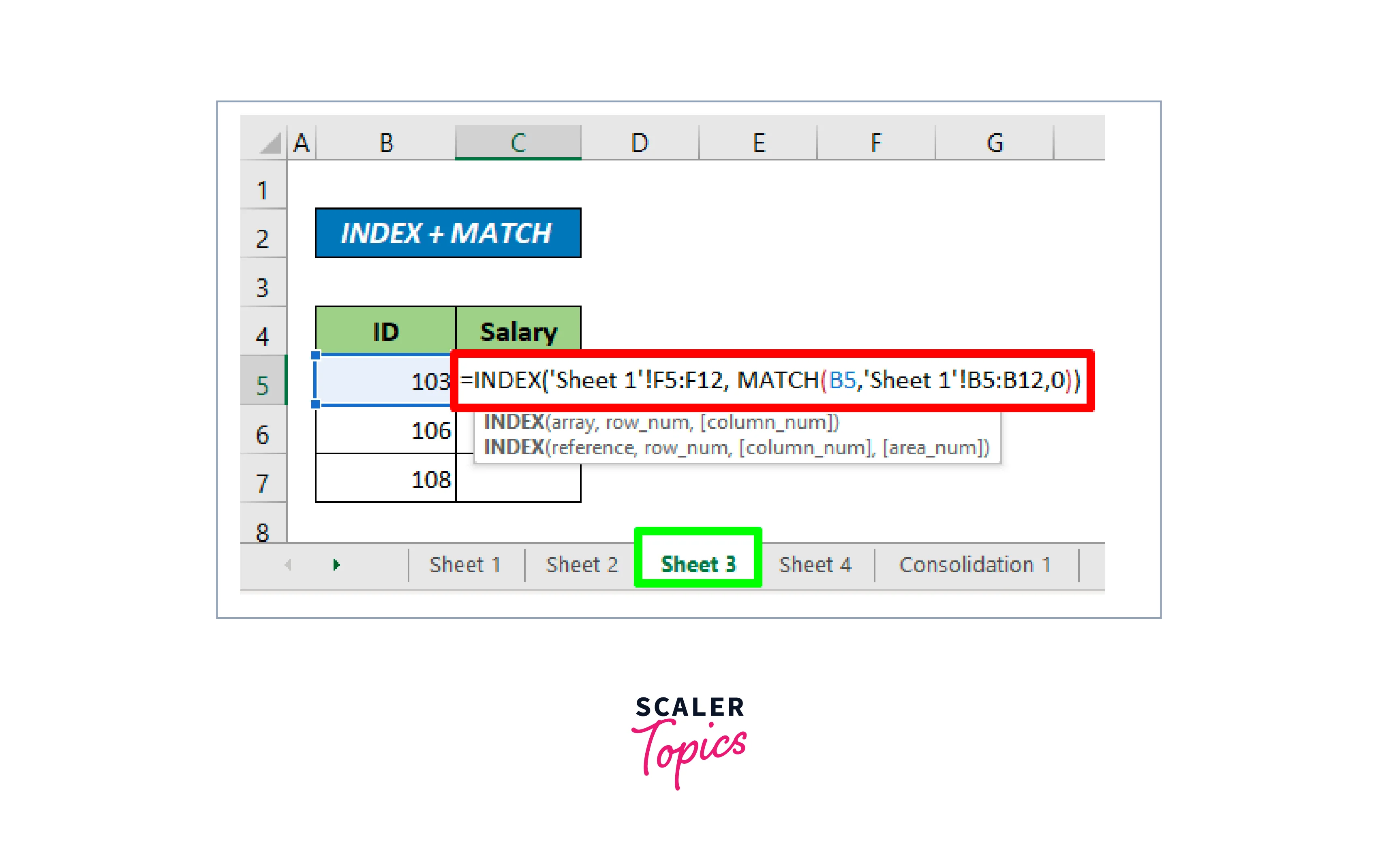 enter the formula and press enter using index match function