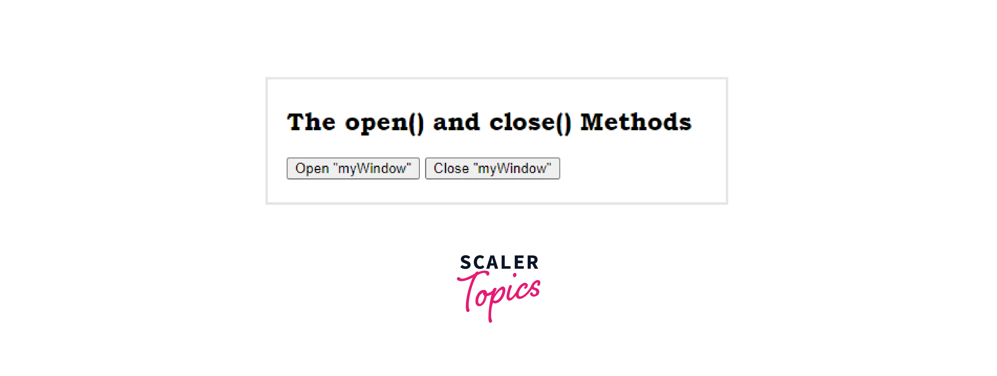 Example for close () and open() method