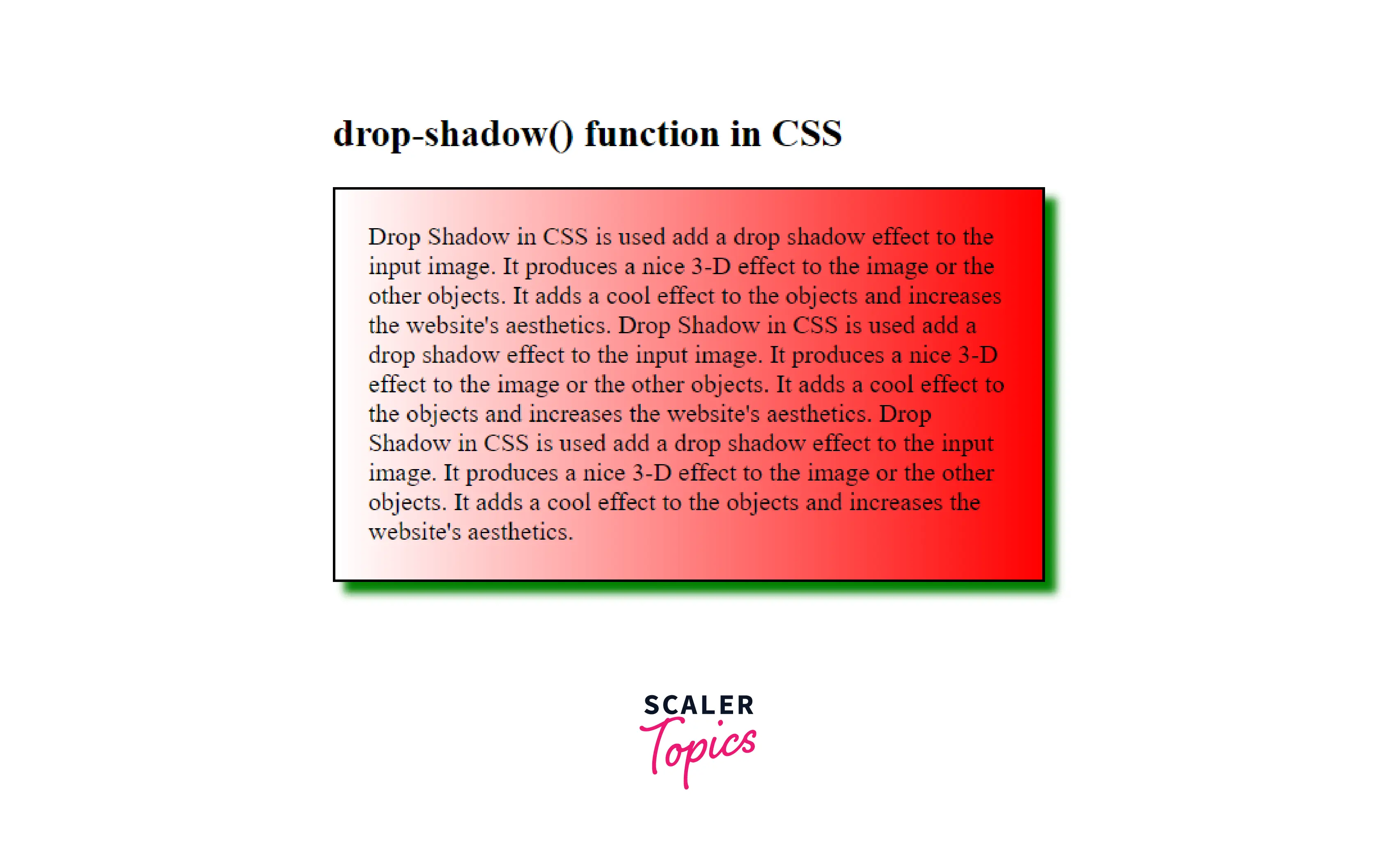 Example of Drop Shadow in CSS