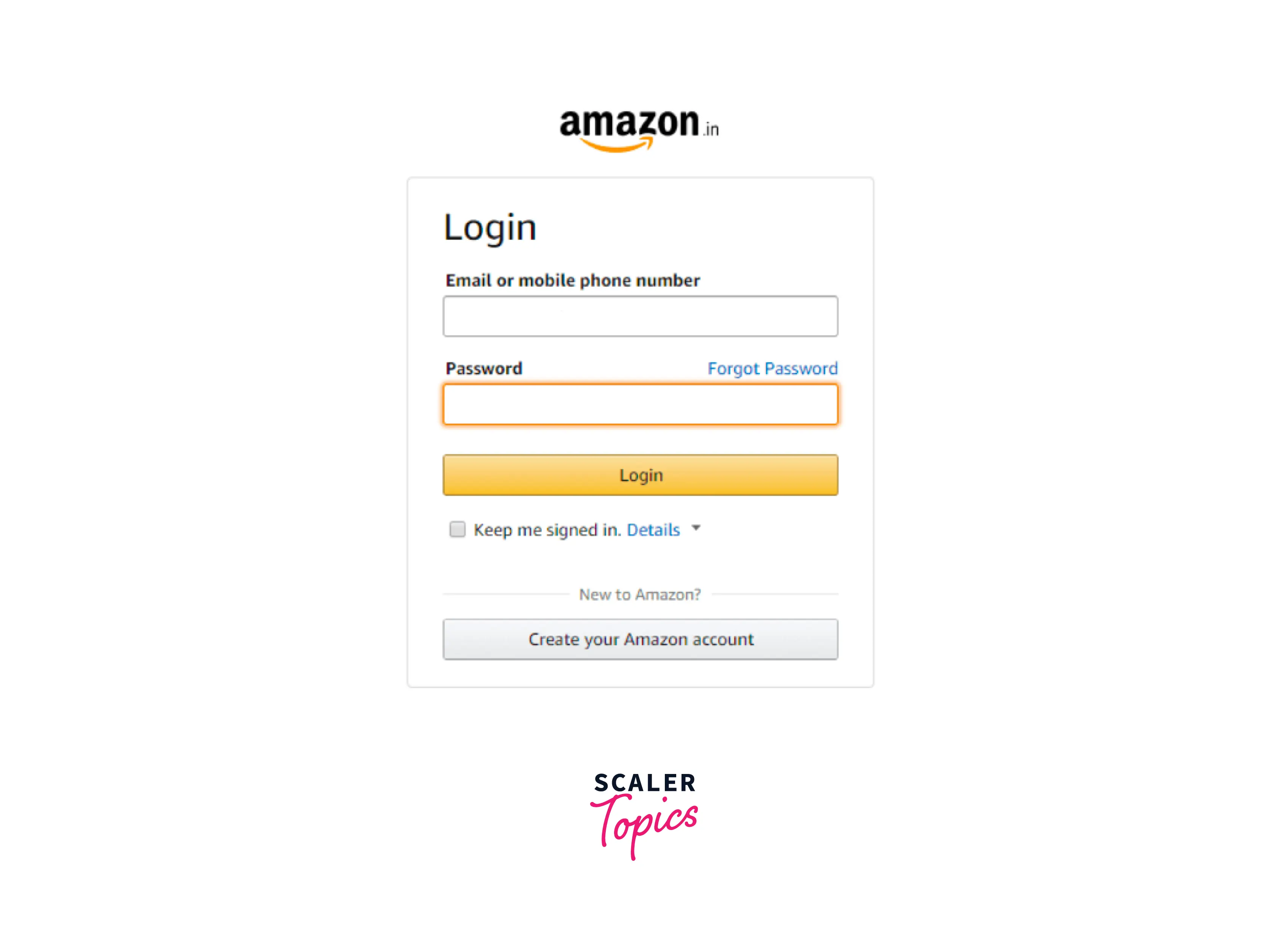 example of login page