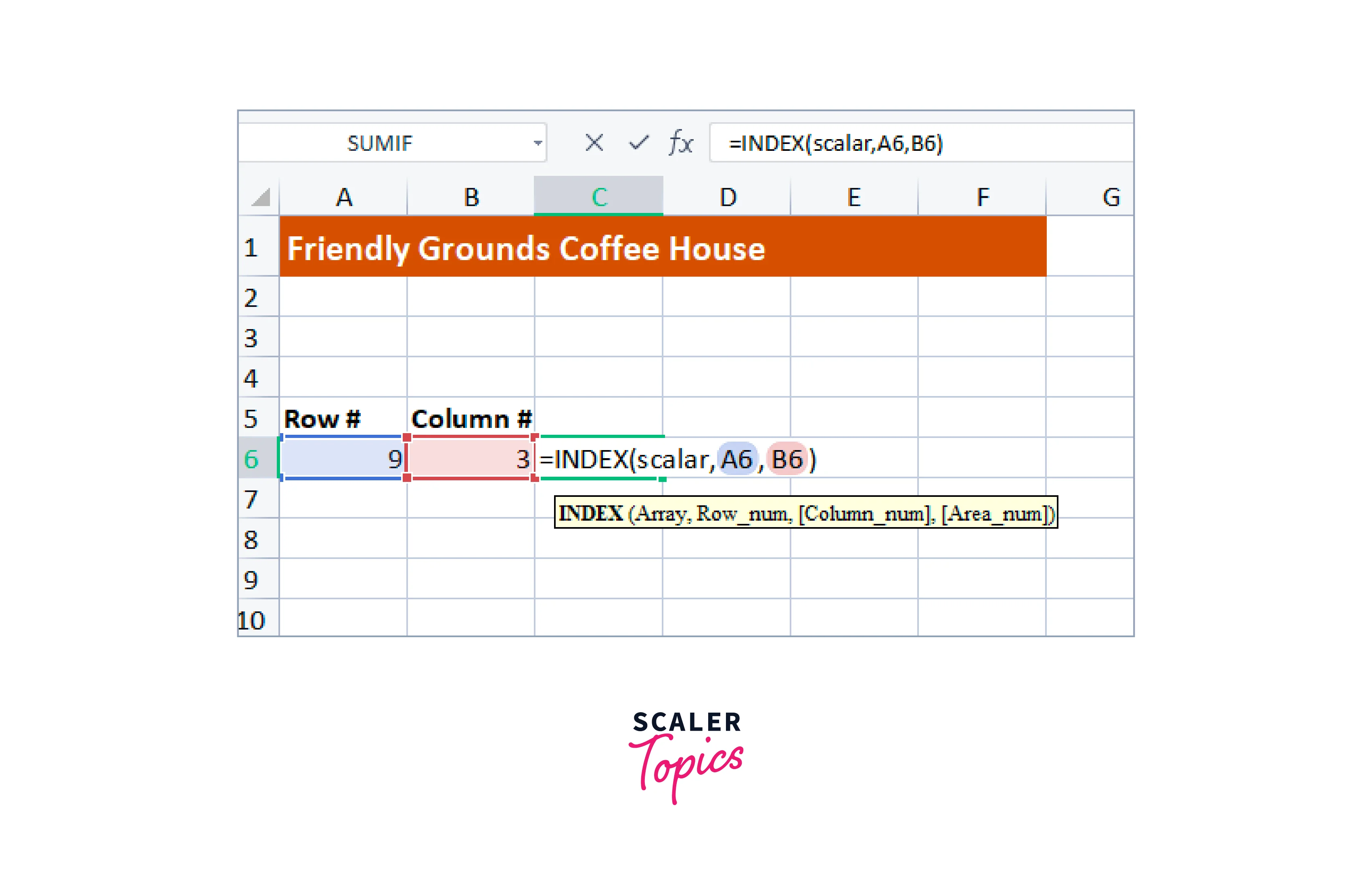 extracting data from excel using index function 1