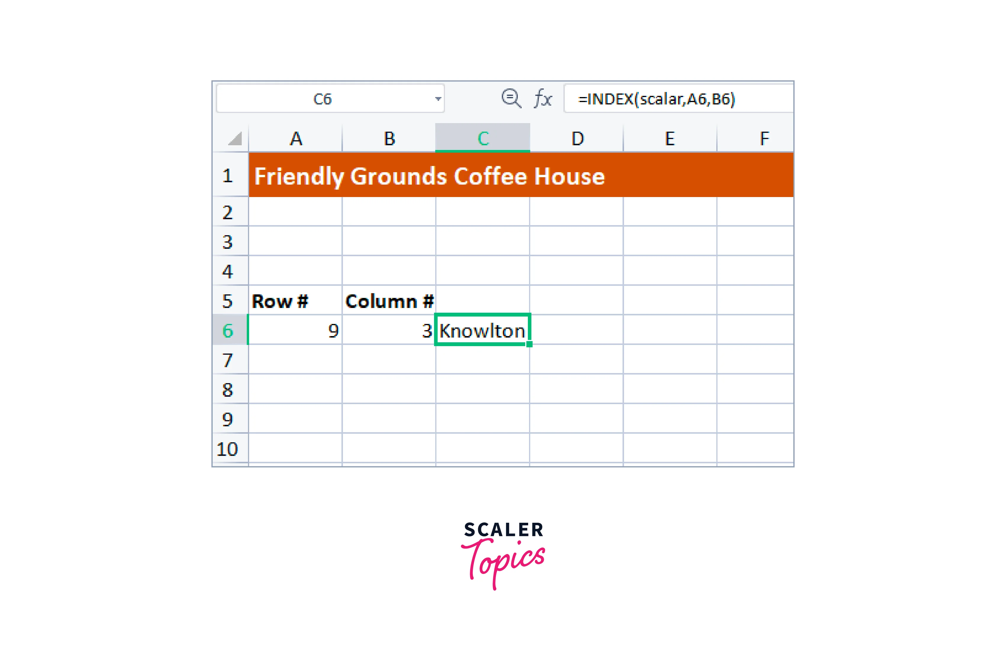 extracting data from excel using index function 2