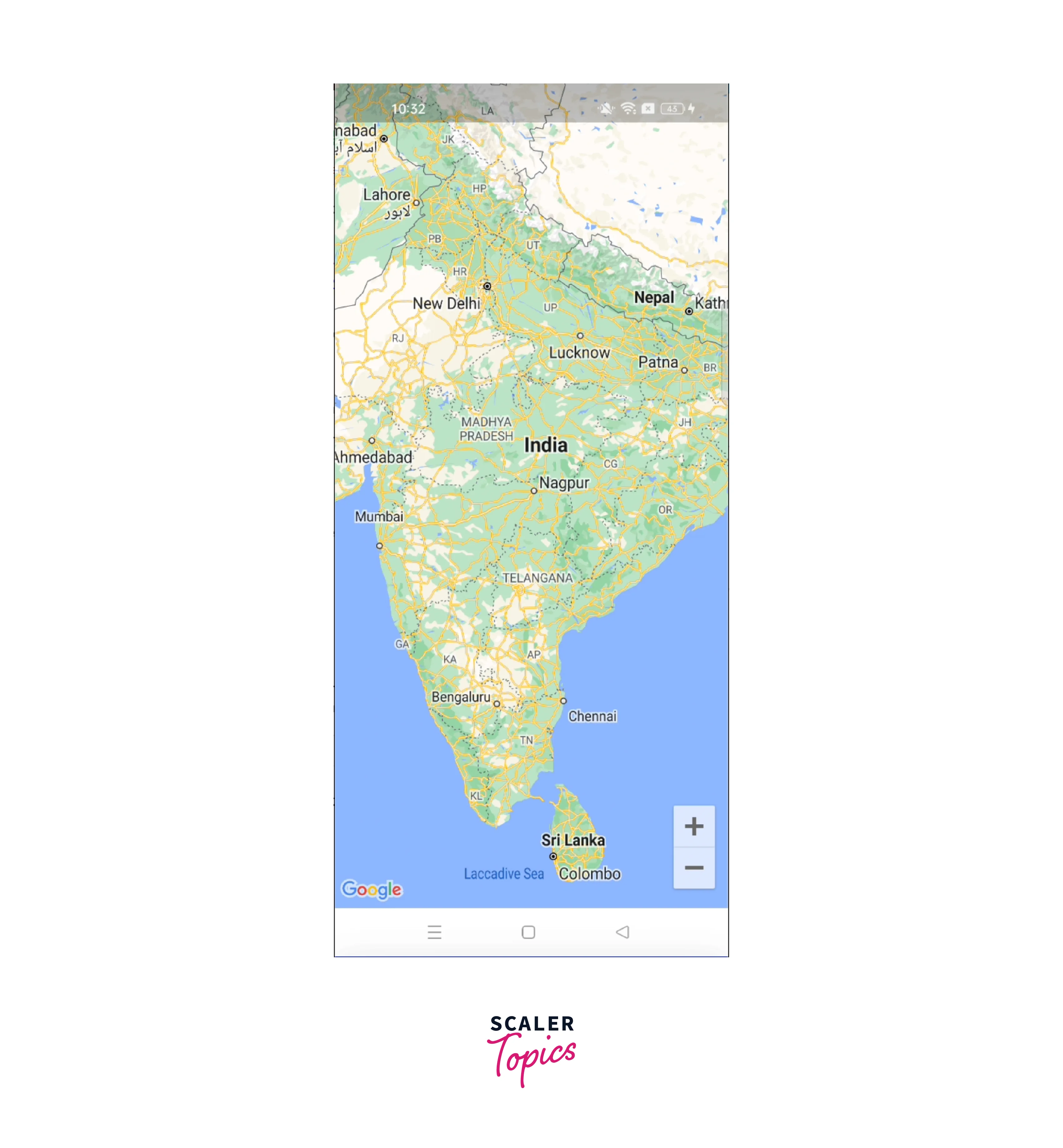 implementating the google map widget in the app