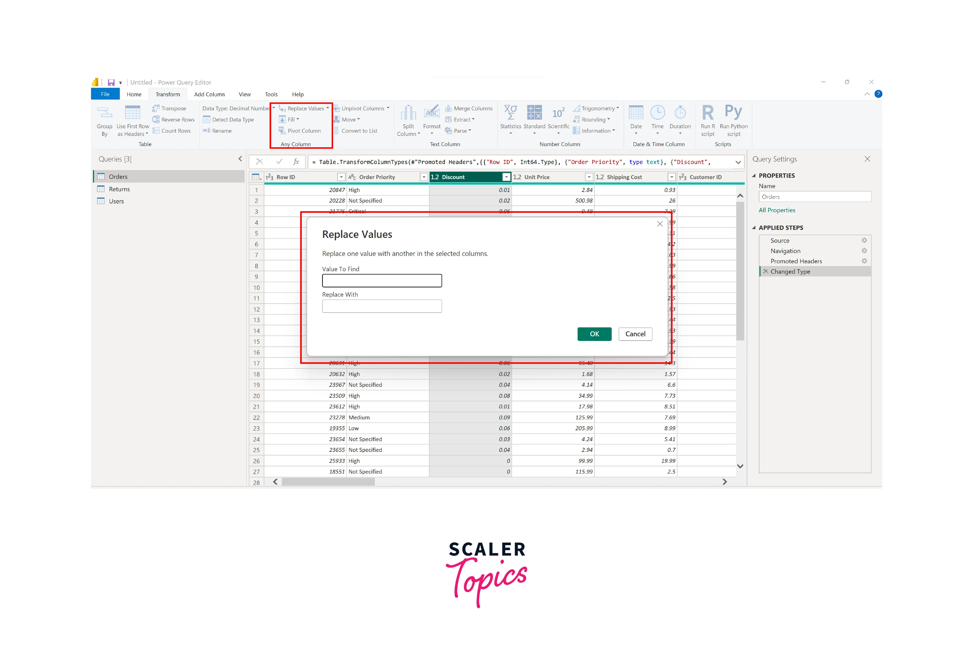 format text and replace values in power bi