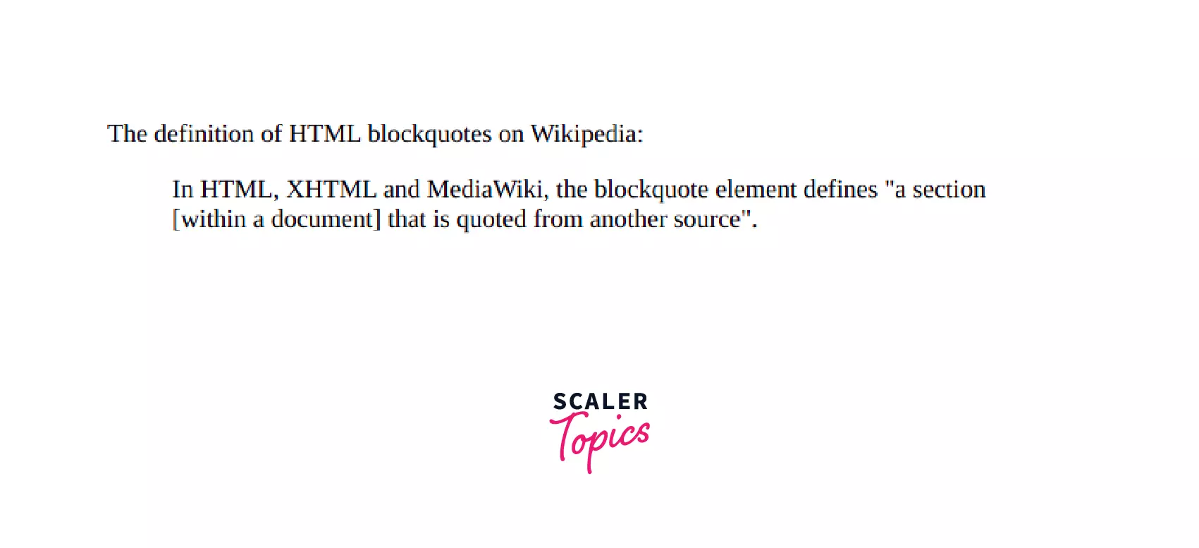 HTML Blackquotes Defination Wikipedia Output