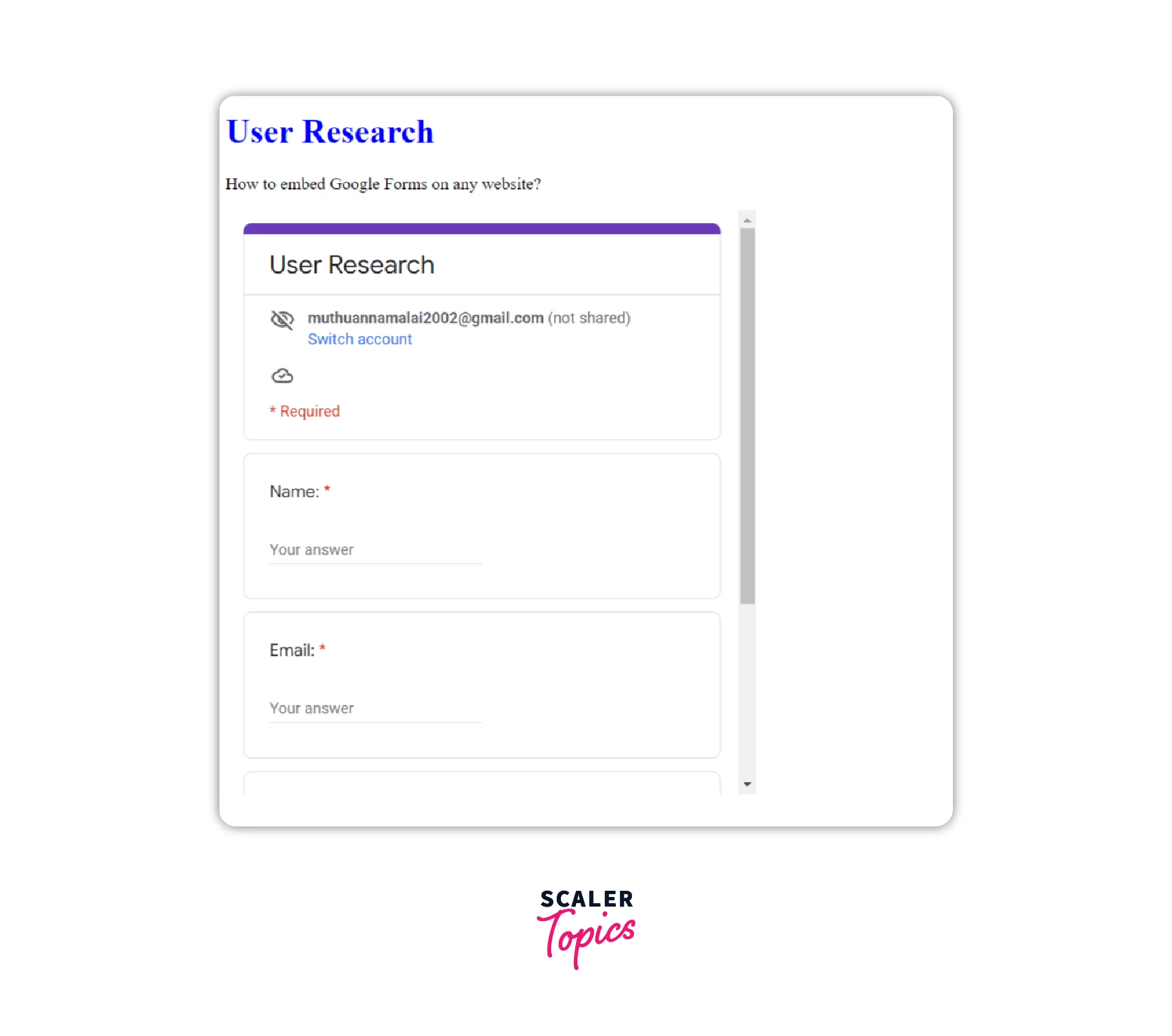 Iframe - Google Forms