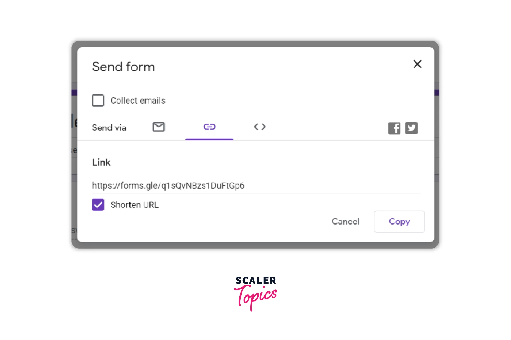 iframe in google forms with link option