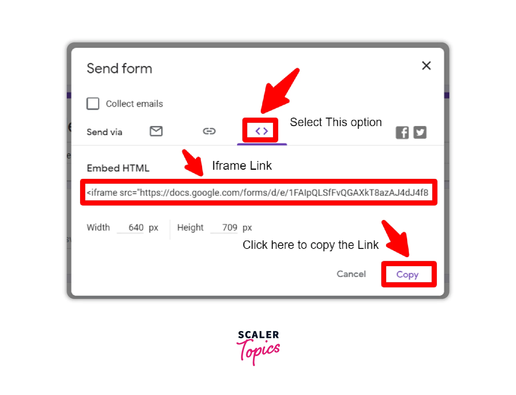 iframe with google forms with inframe link