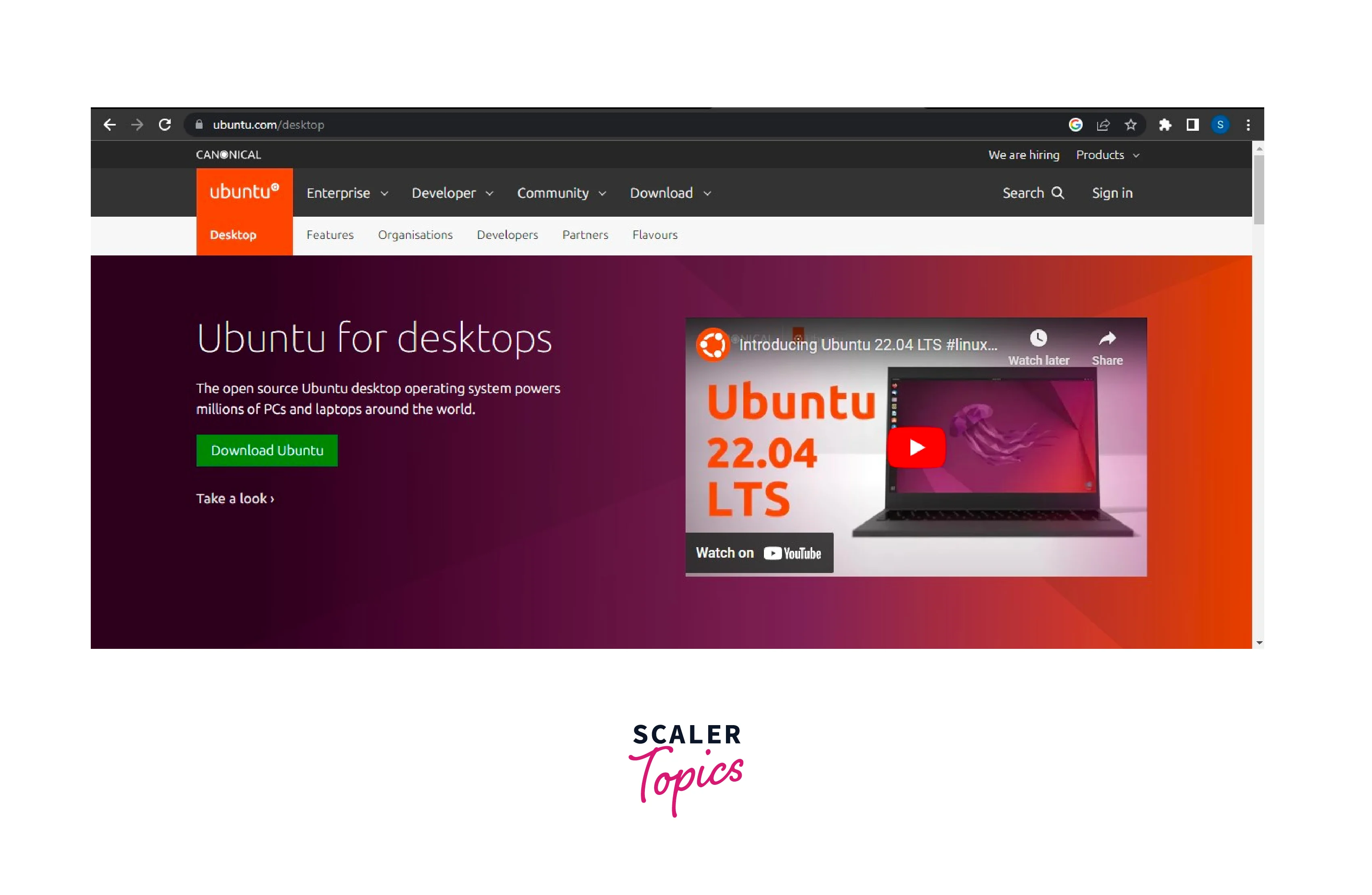 image-displaying-ubuntu-official-download-page