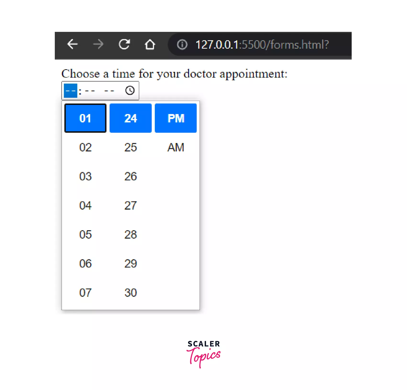 Input Type Time