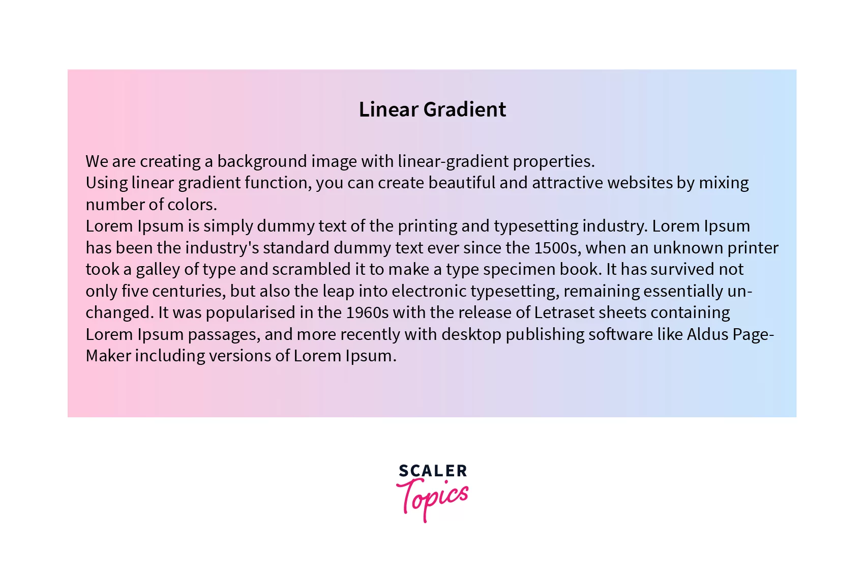 creating a linear gradient background using CSS