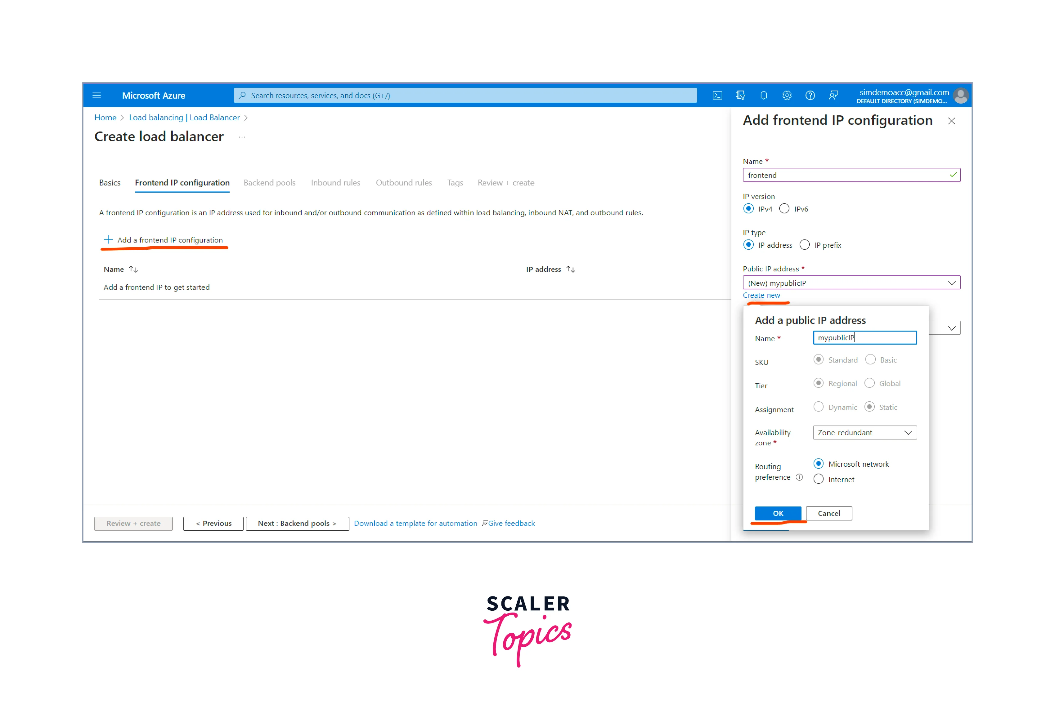 create azure load balancer