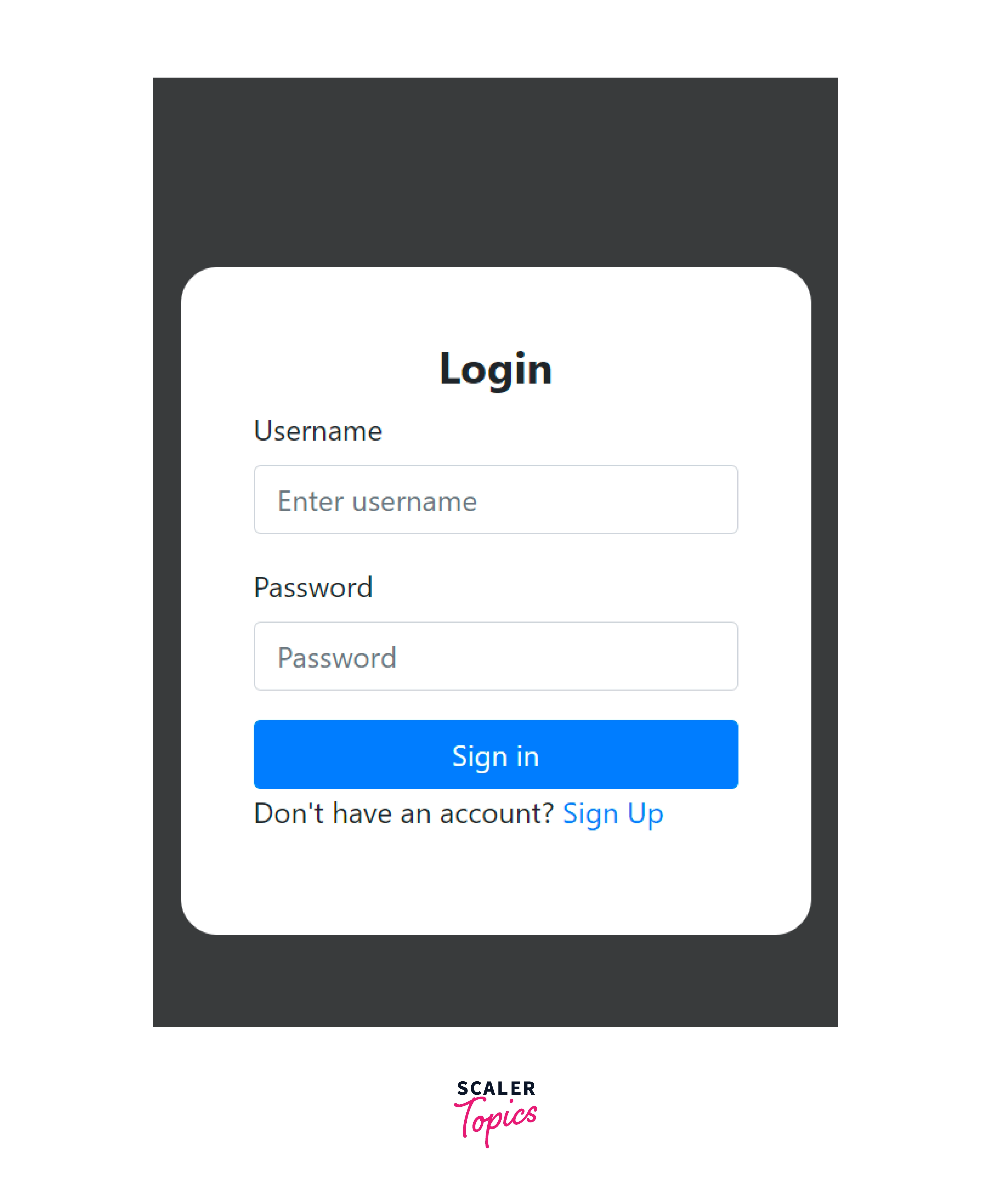 Login Form in Mobile View