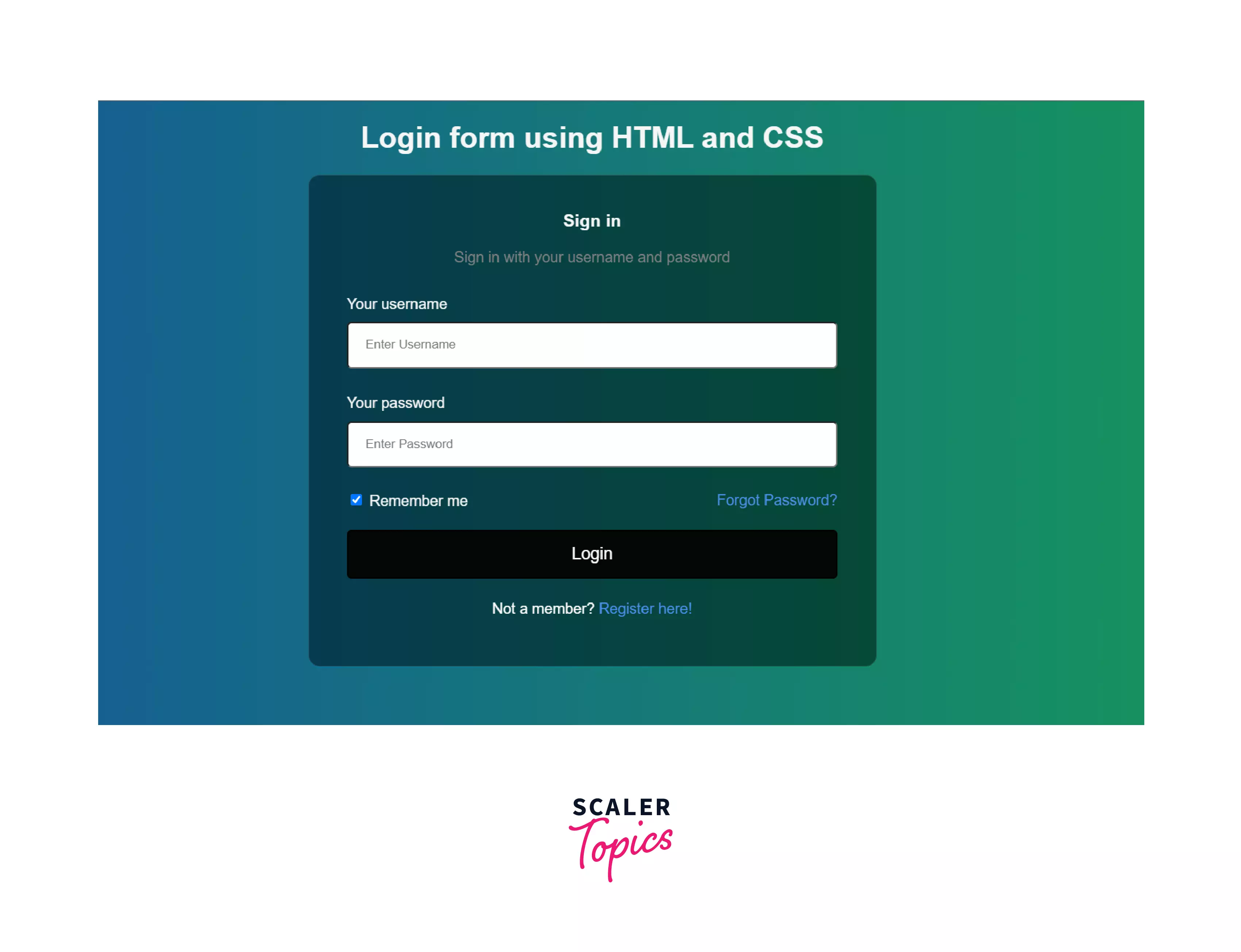 login page using HTML and CSS