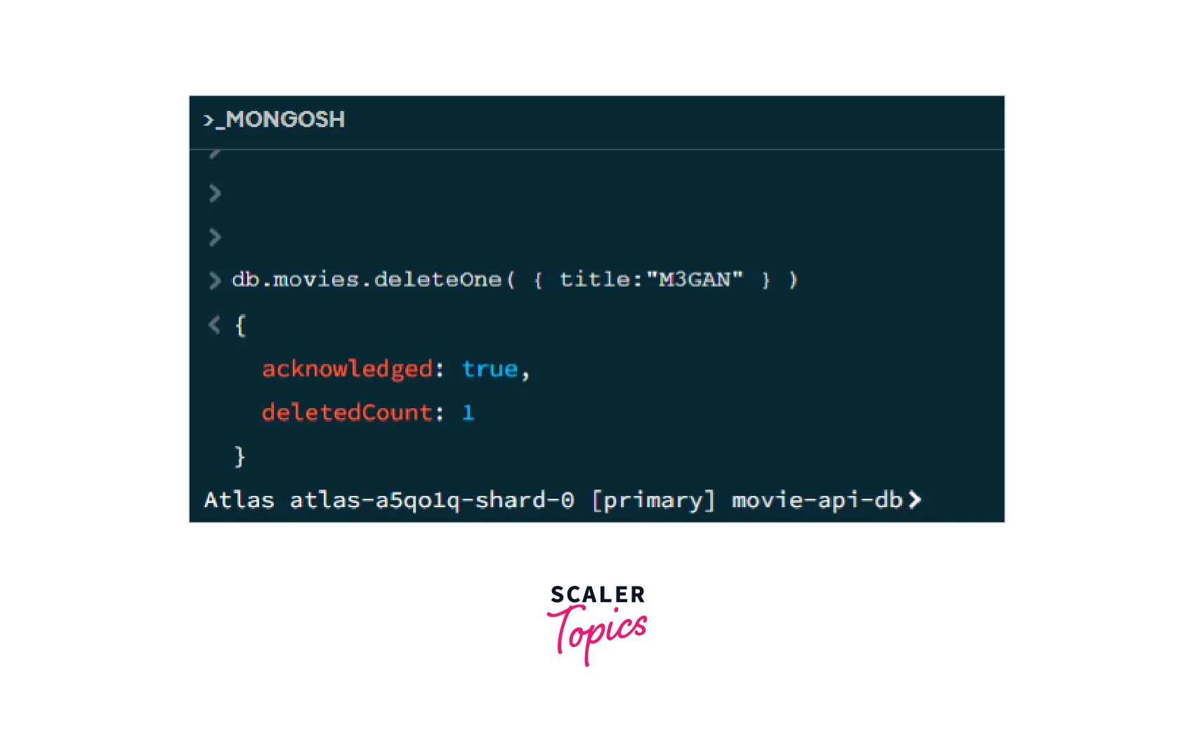 mongosh-executing-deleteone-method