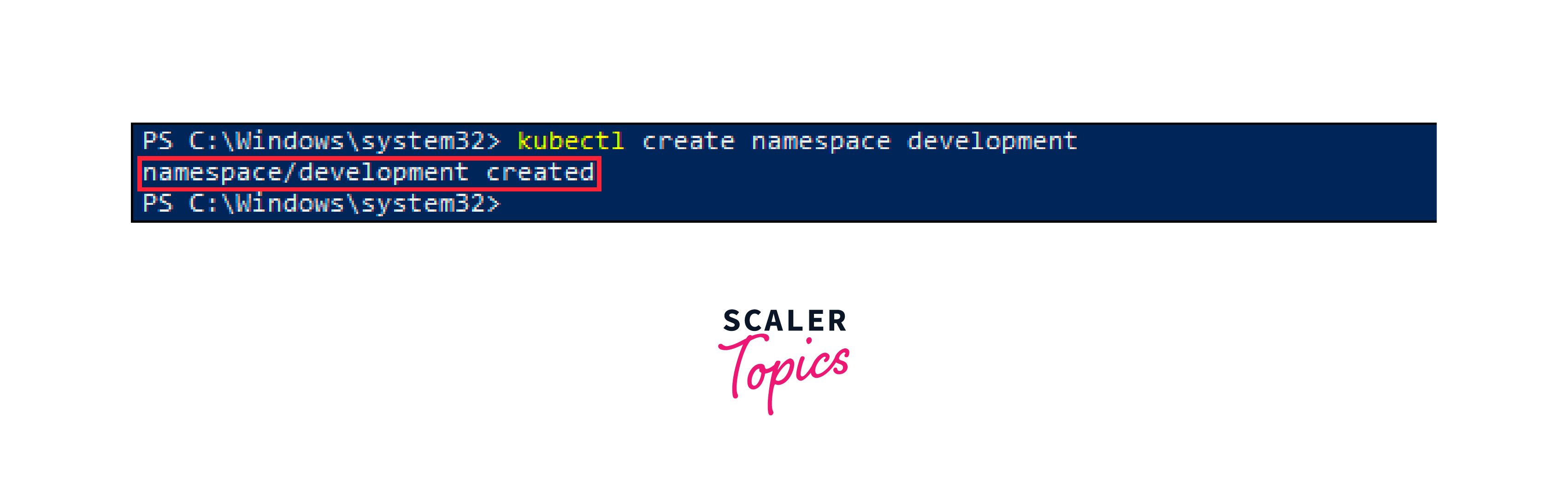 creating namespace without yaml