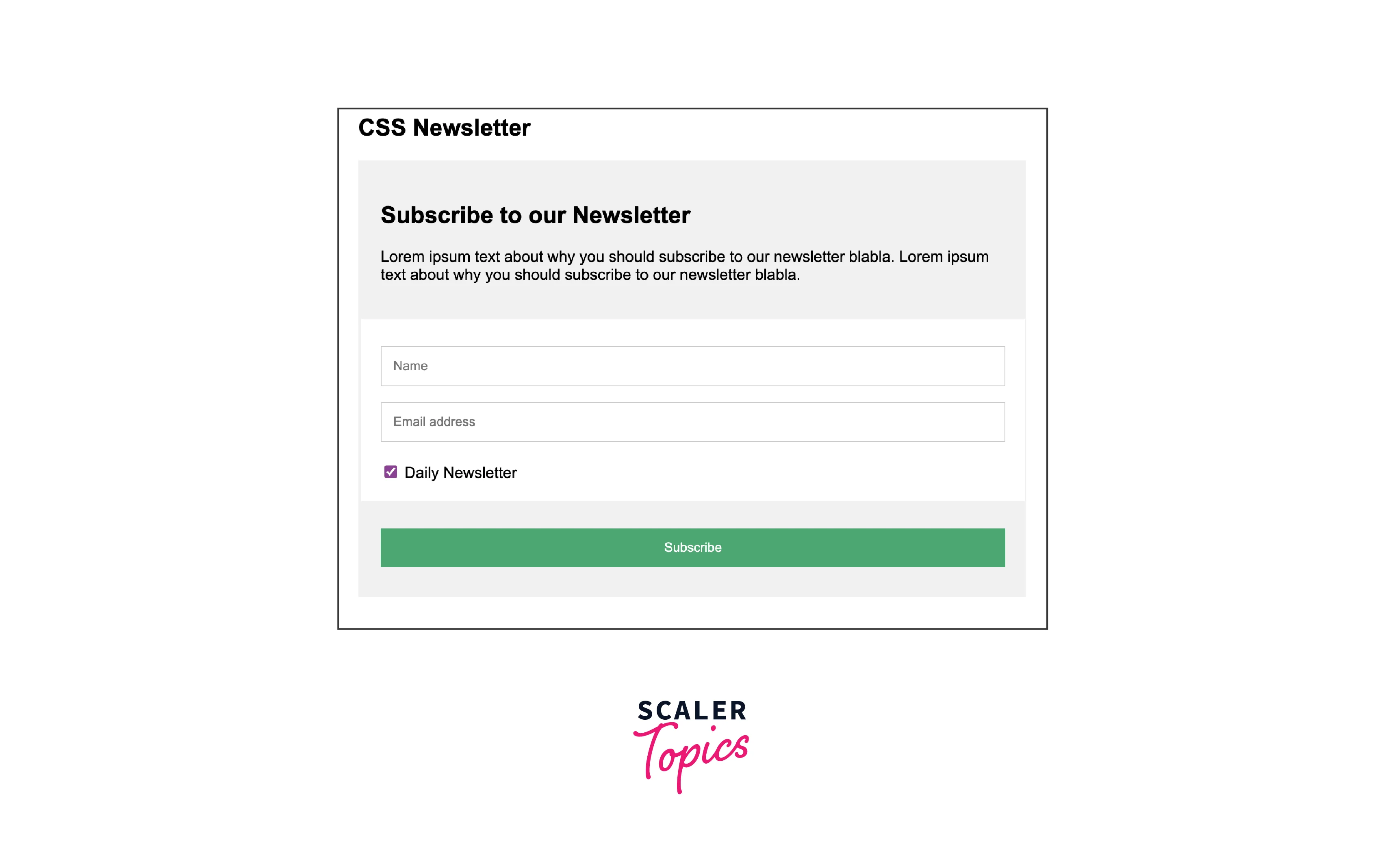 newsletter signup form