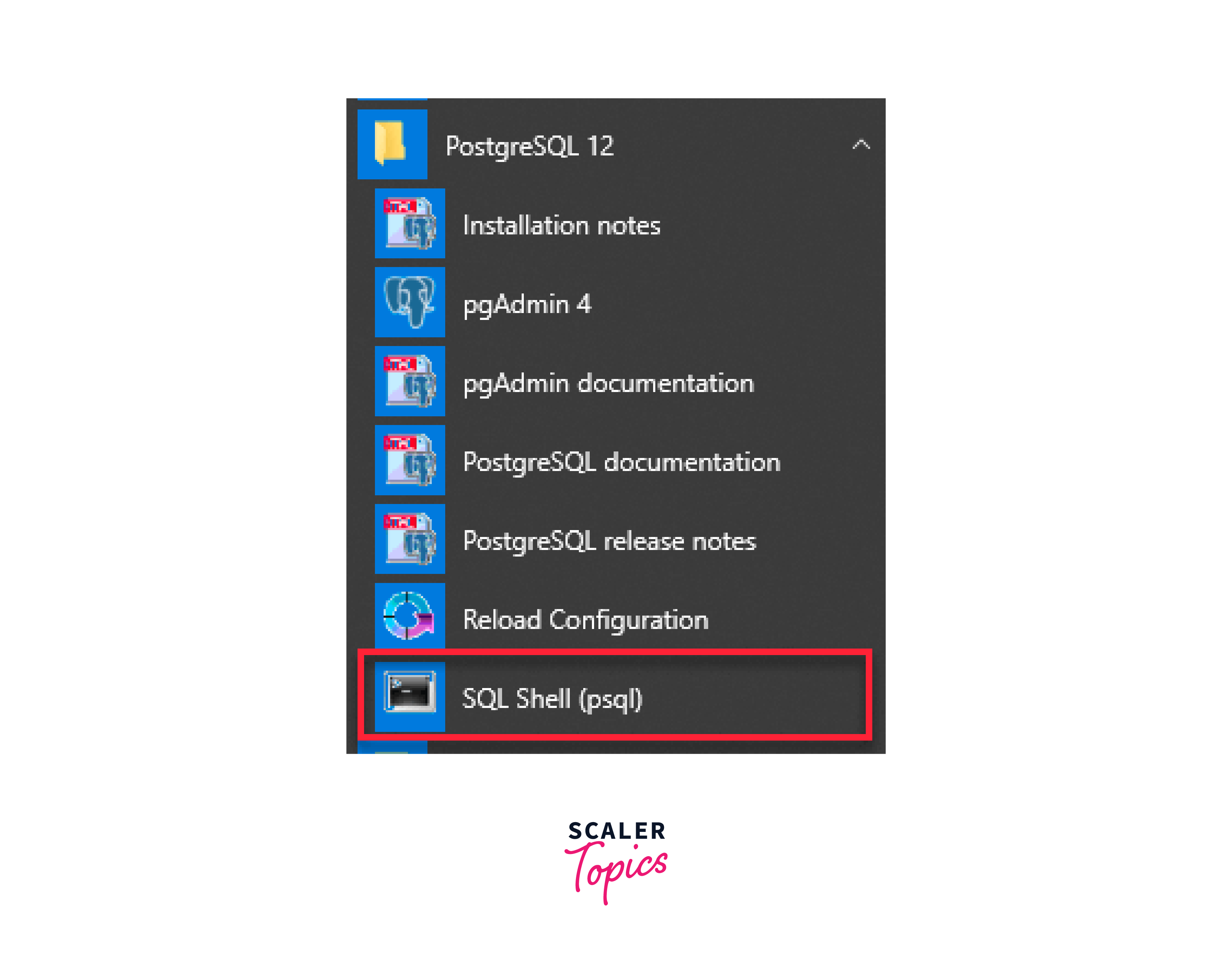 opening sql shell or psql to verify installation on windows