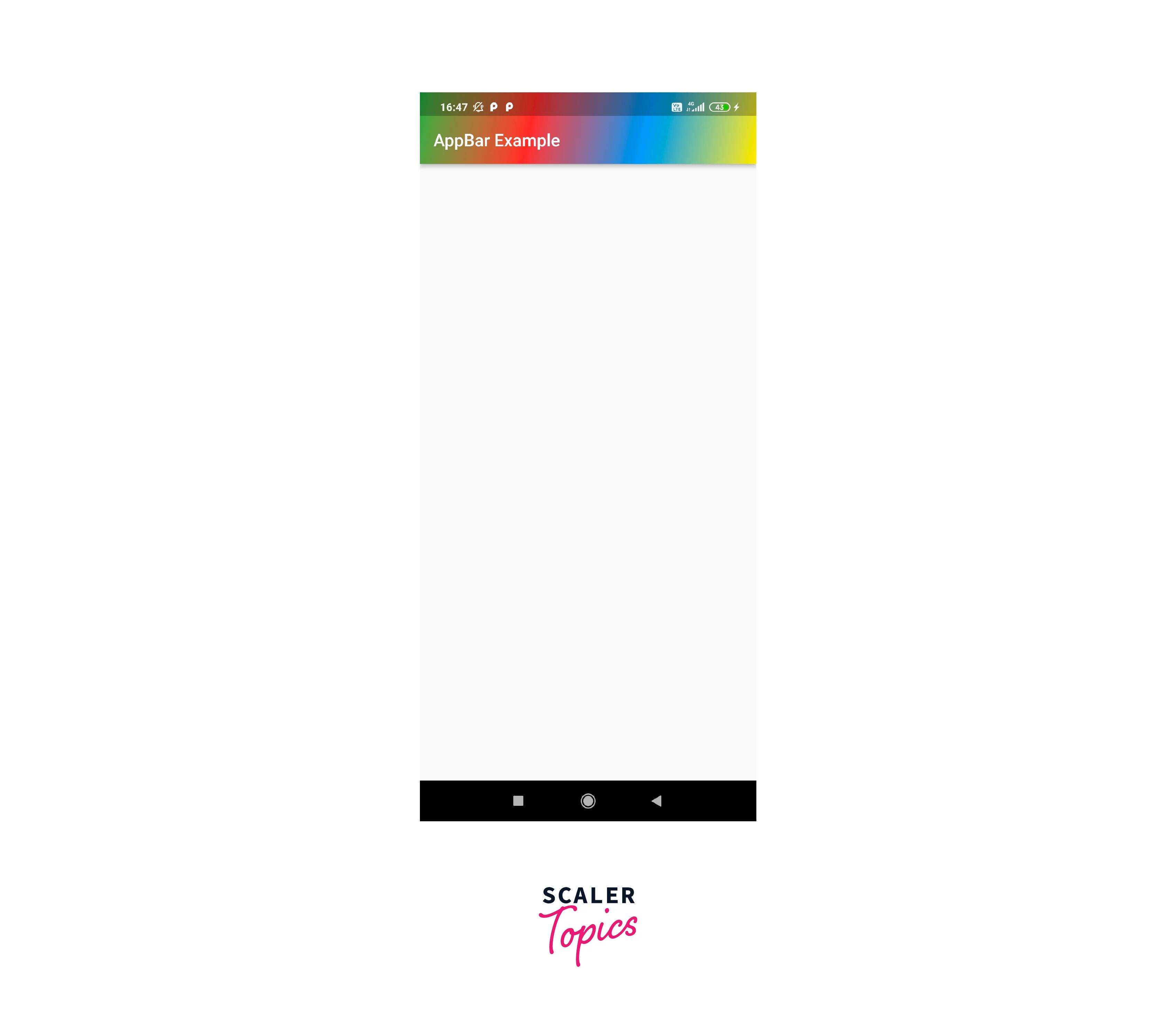 output appbar gradient background color