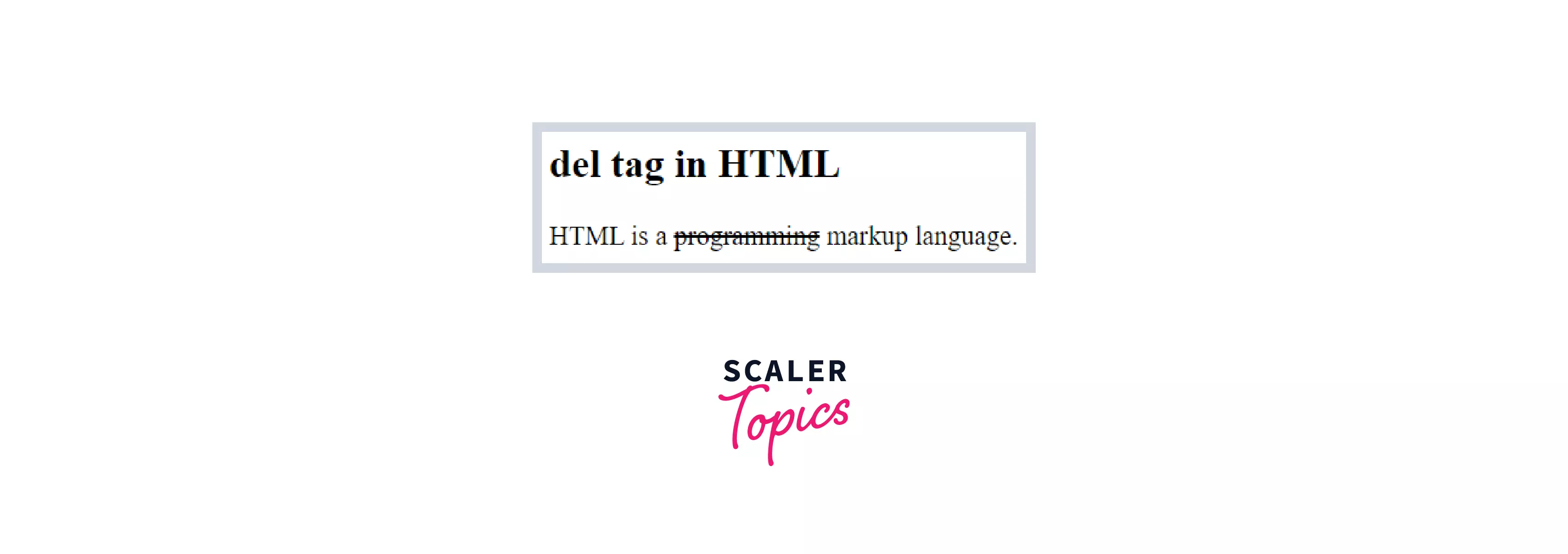 output of delete tag in html