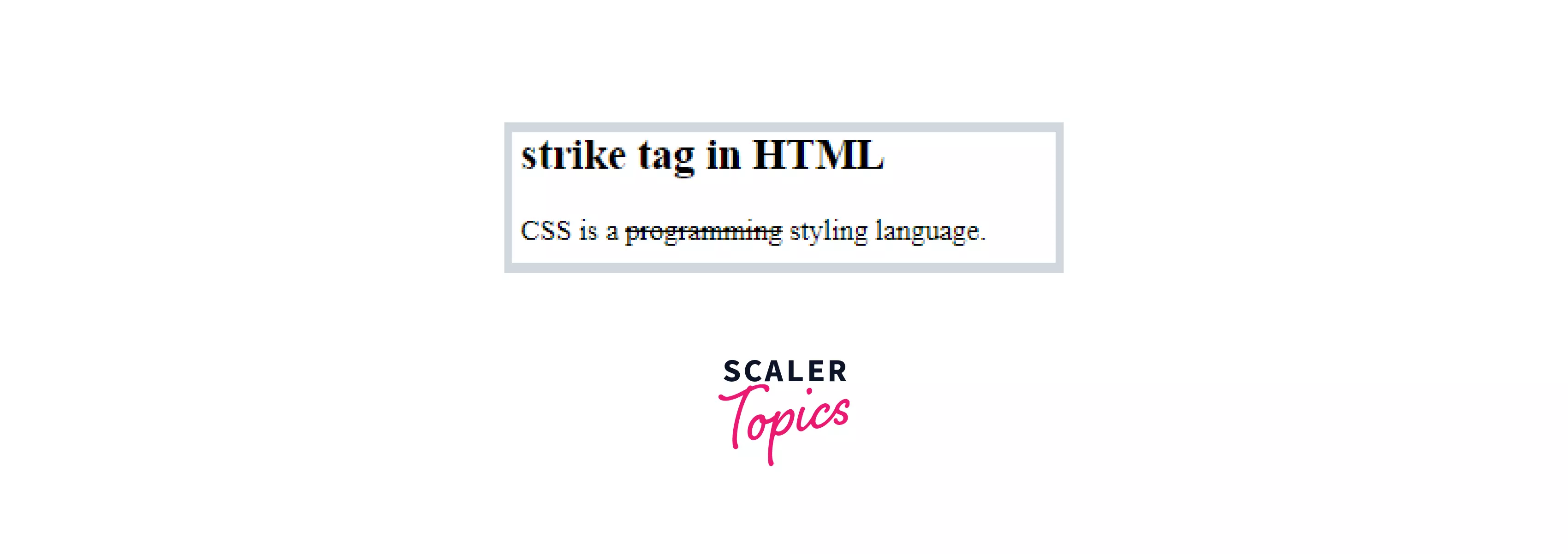 output of strike tag in html