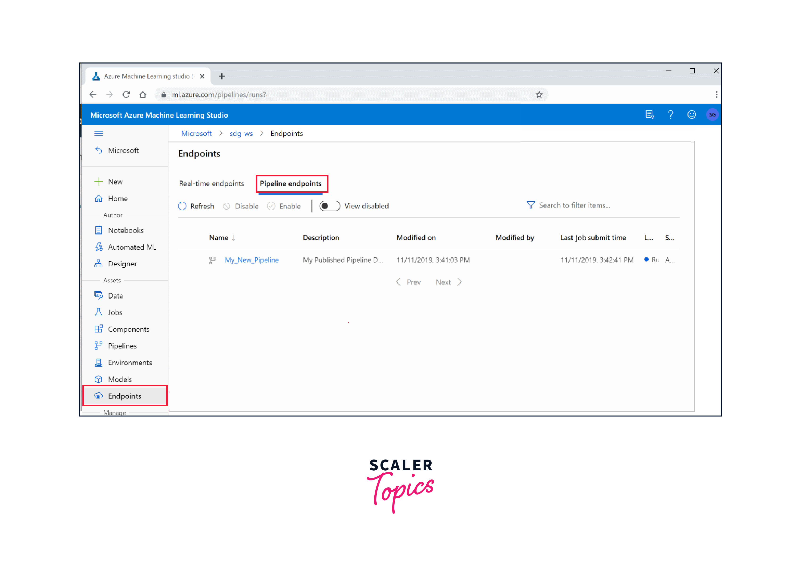 pipeline submission and endpoints