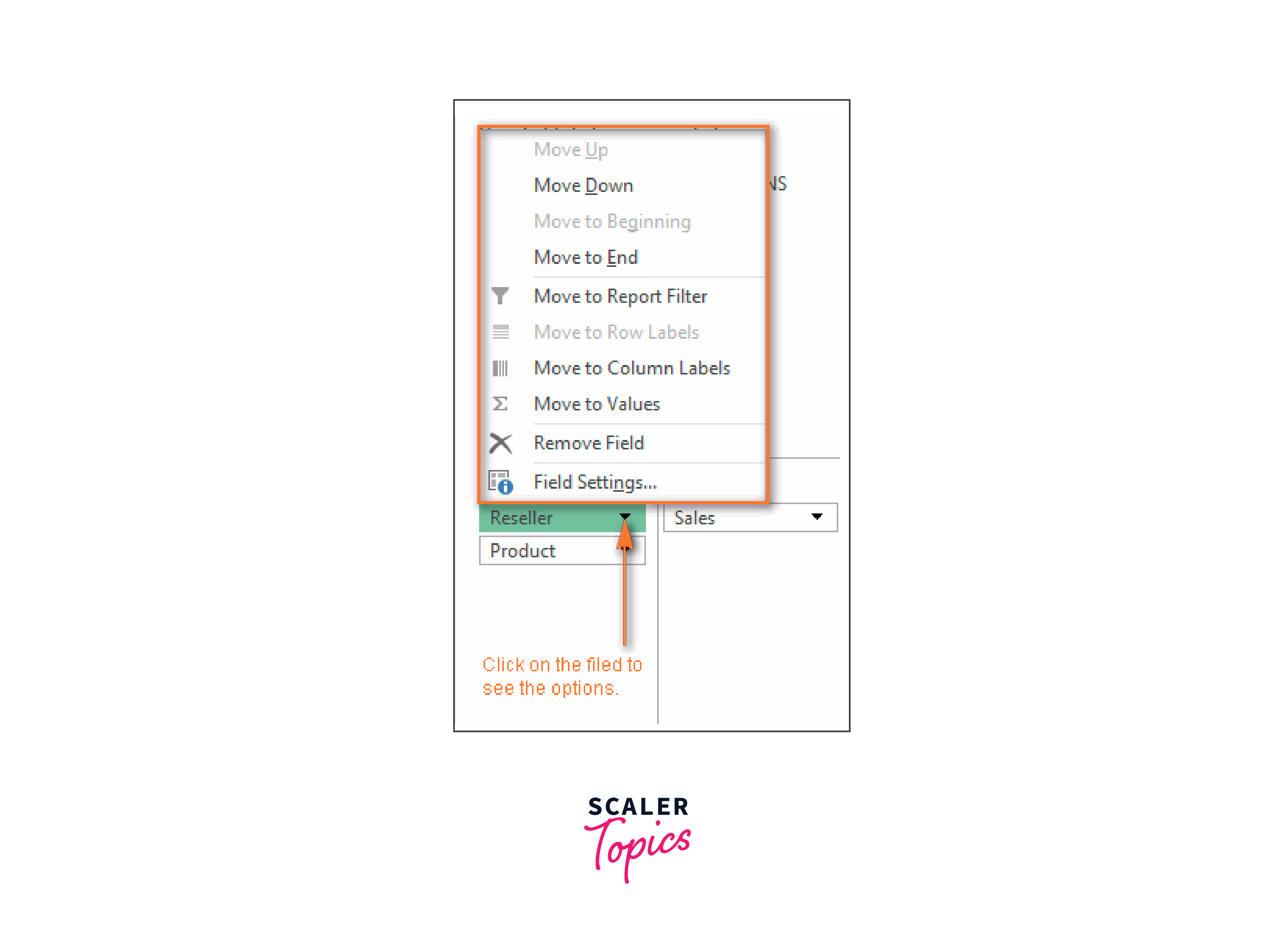 create the report layout using pivot table