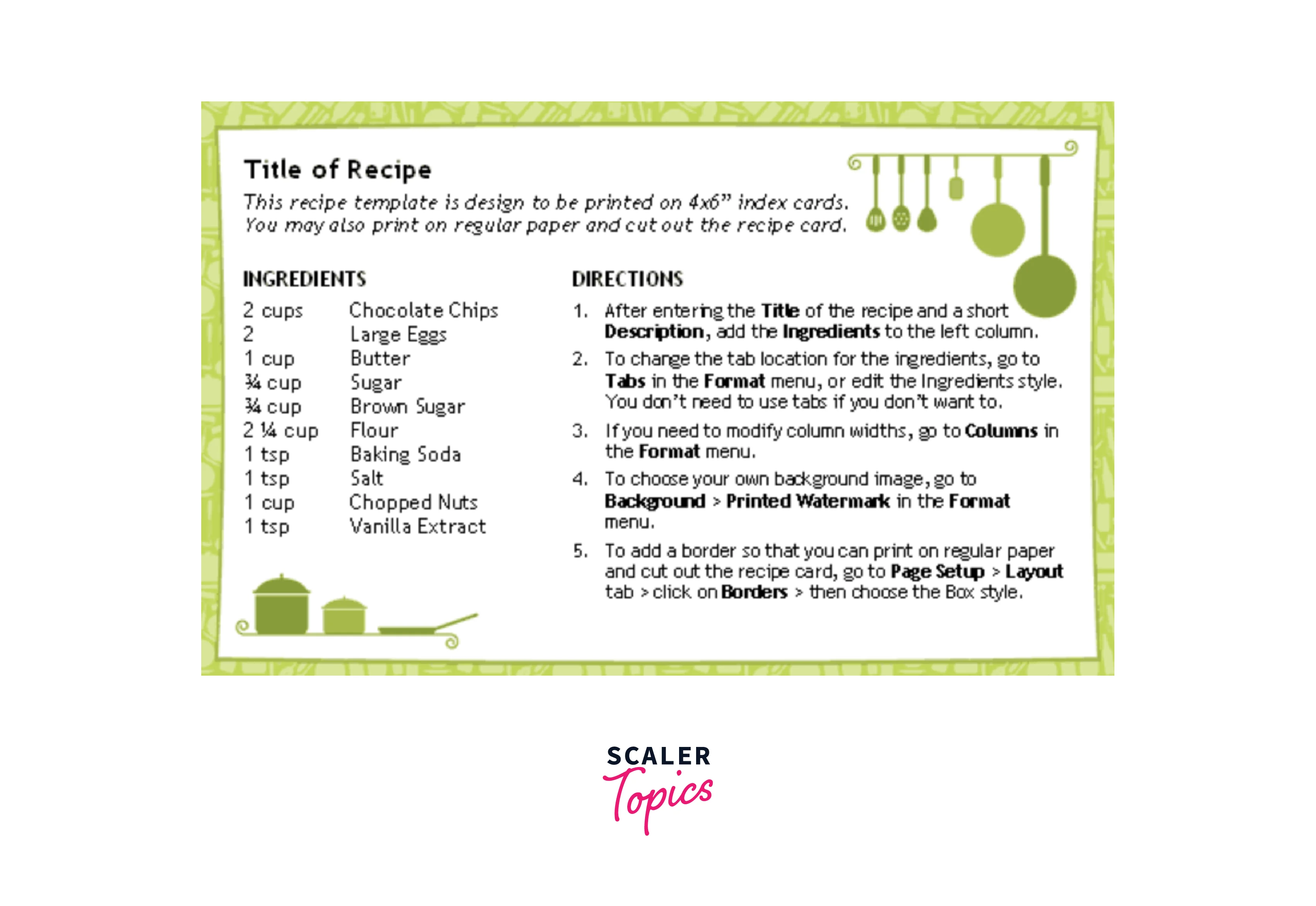 recipe card example