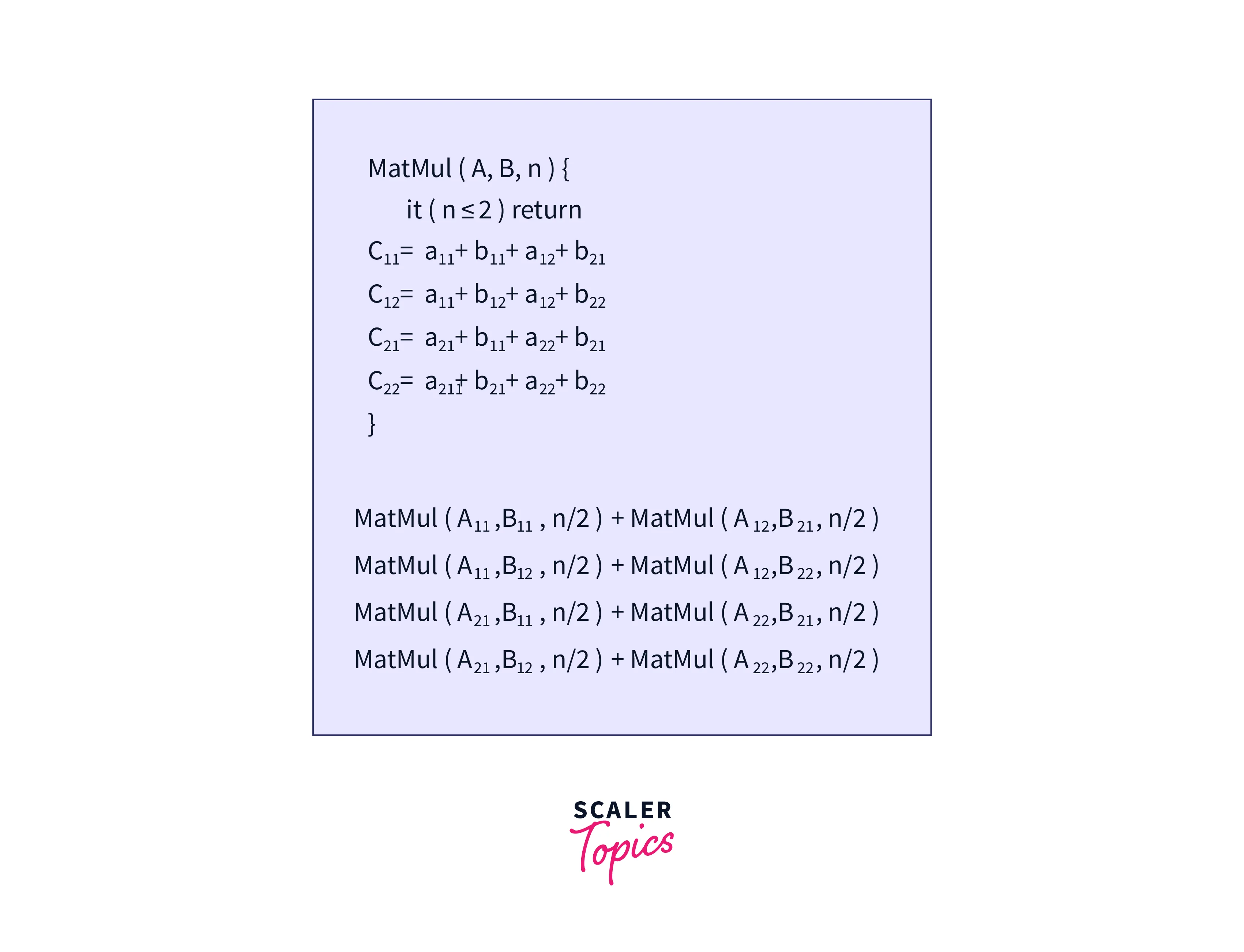 recursion calls for matrix multiplication