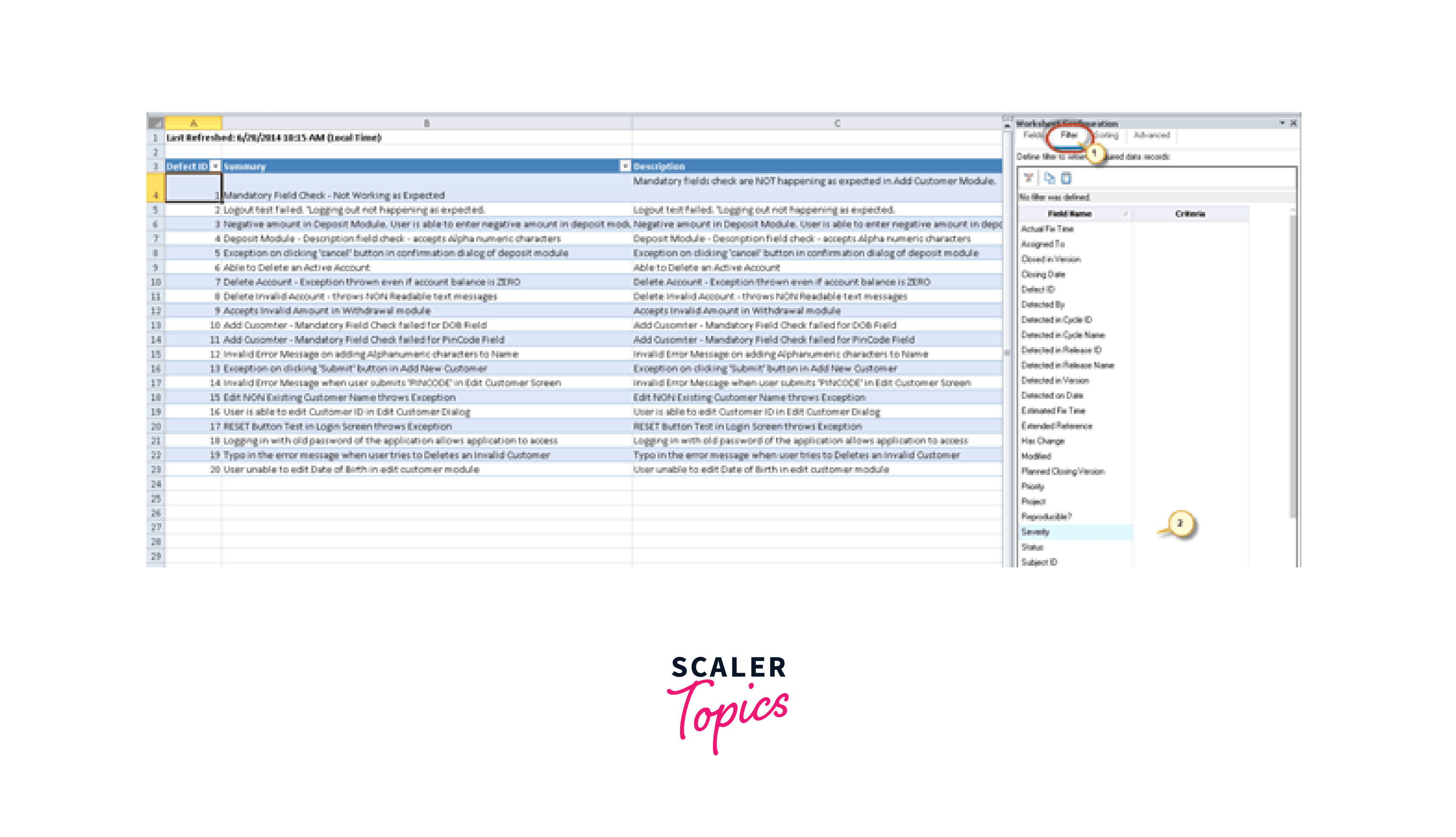 generating excel report