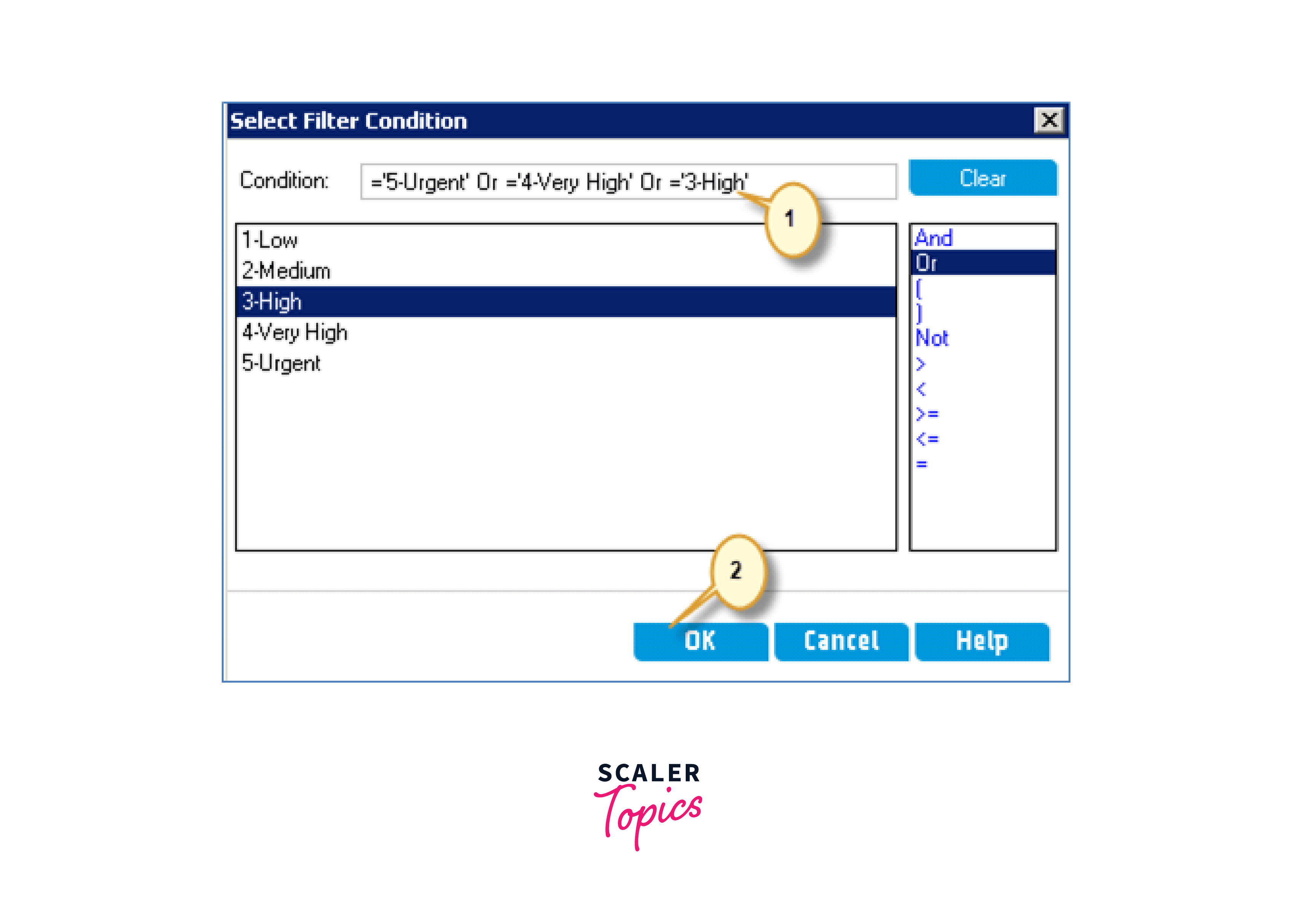 select filter condition