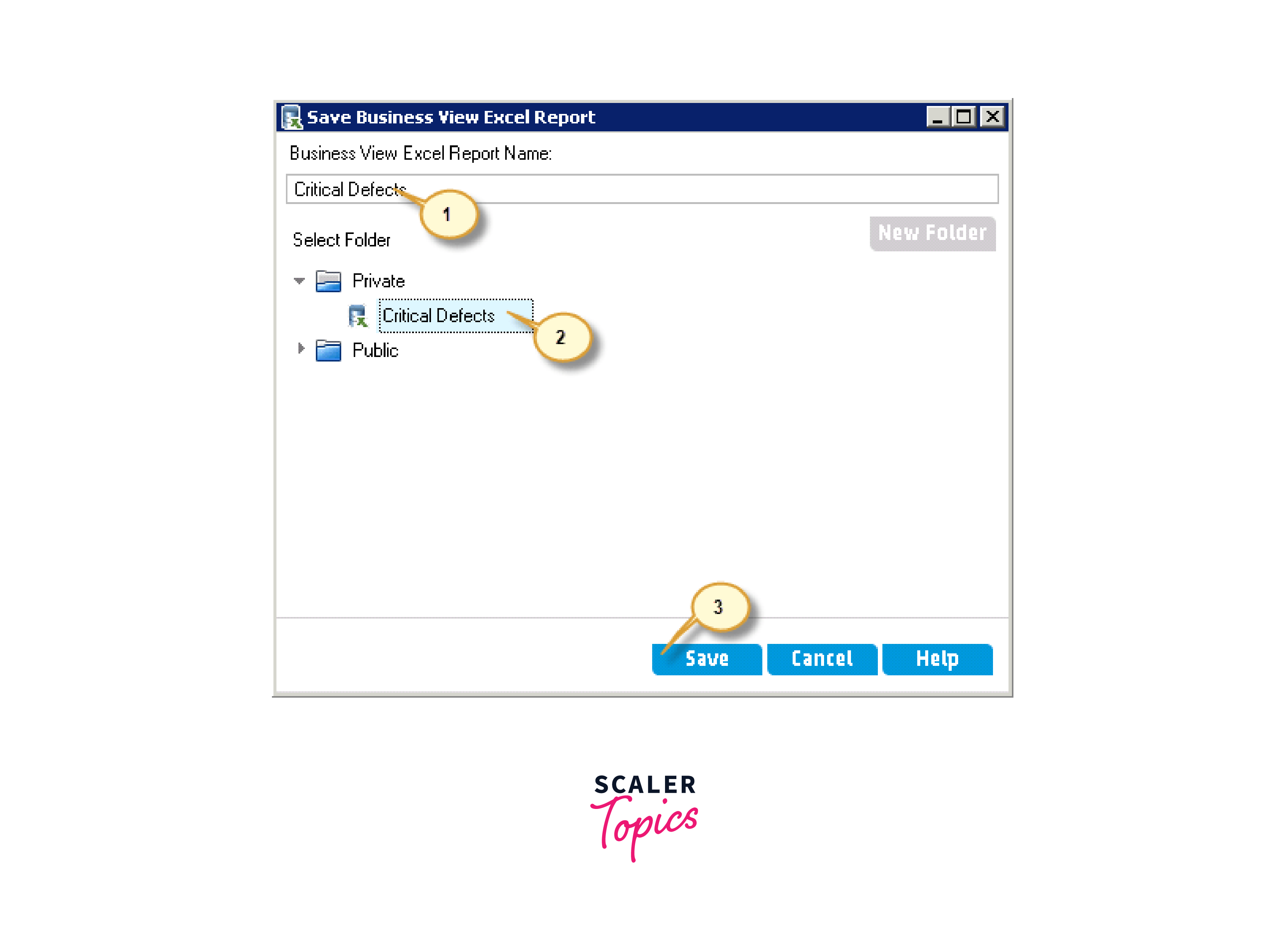 save buisness view excel report