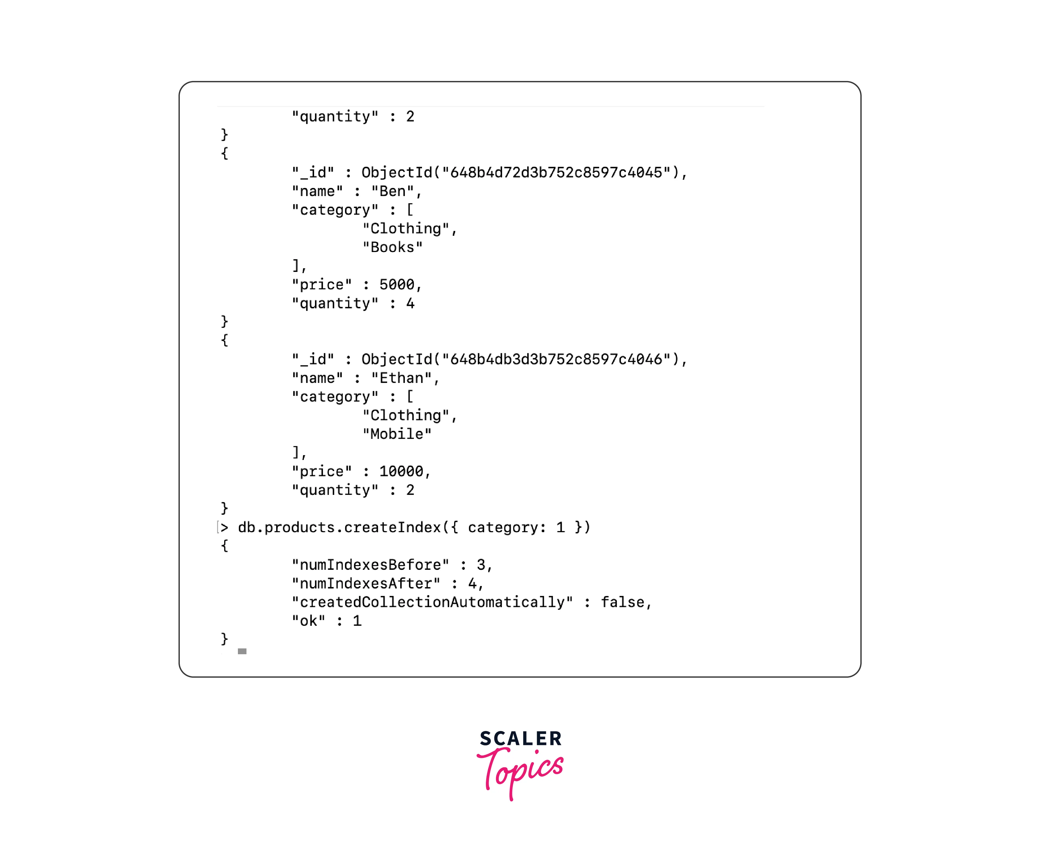 result for multikey indexes