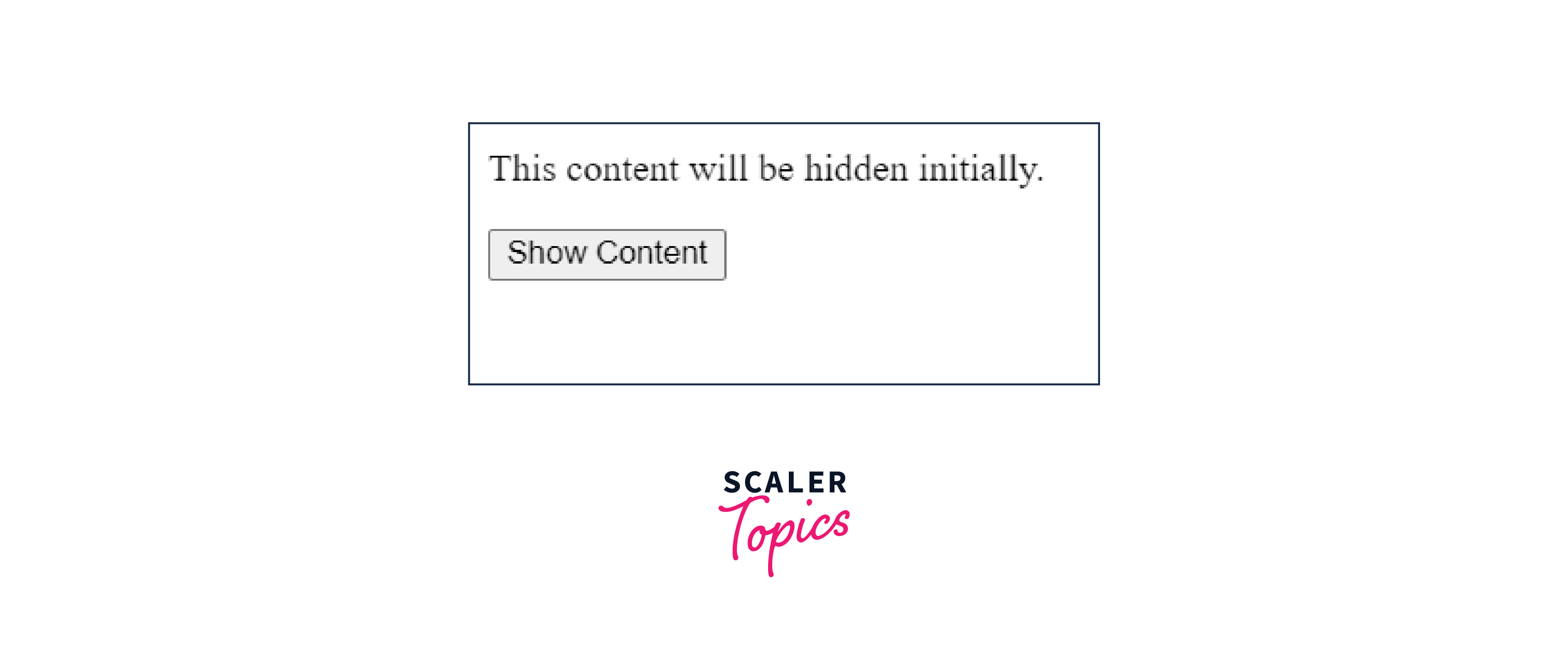 revealing hidden content on button click after click