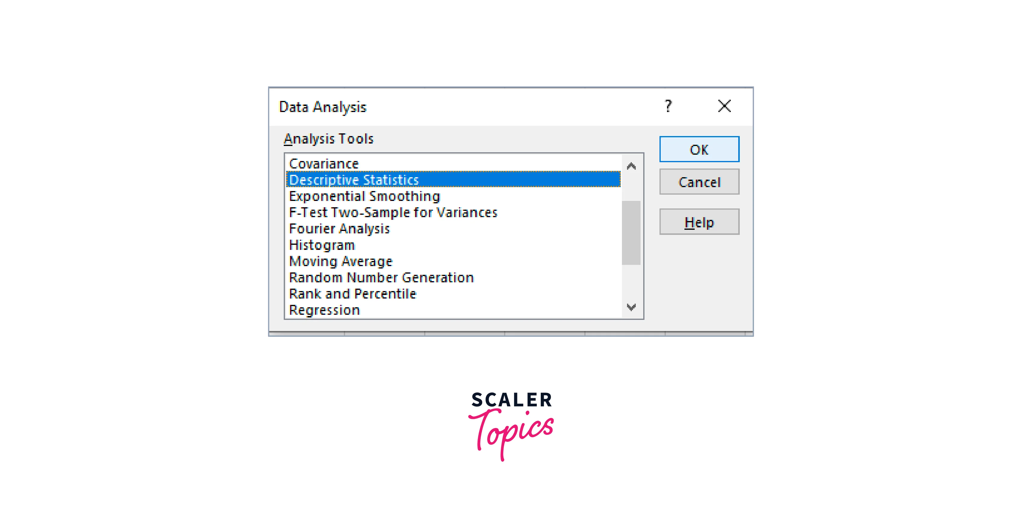 Descriptive statistics Excel multiple columns